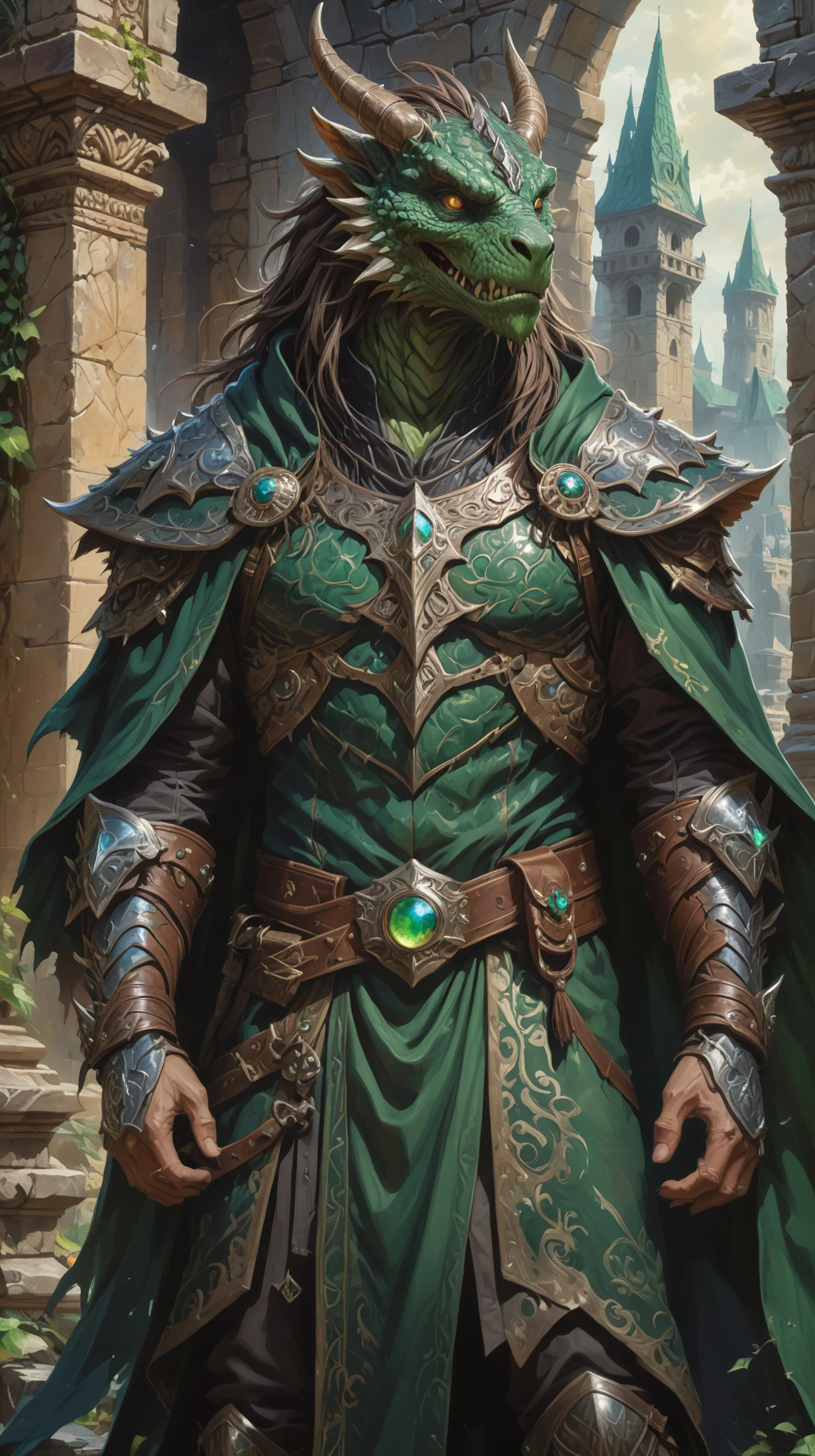 Dragonborn druid - Free AI Photo Generator - starryai