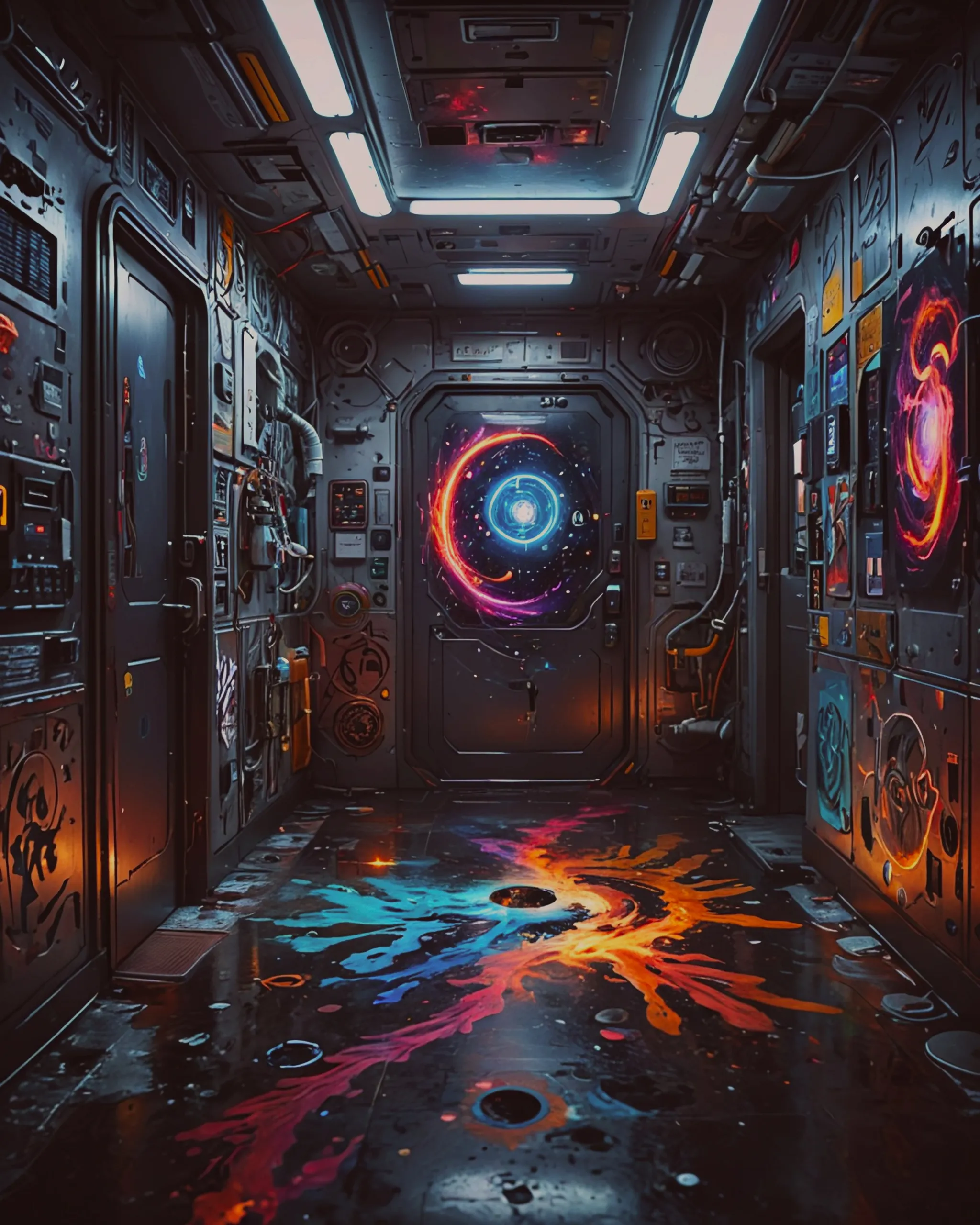 Inside a space station there on - Free AI Photo Generator - starryai
