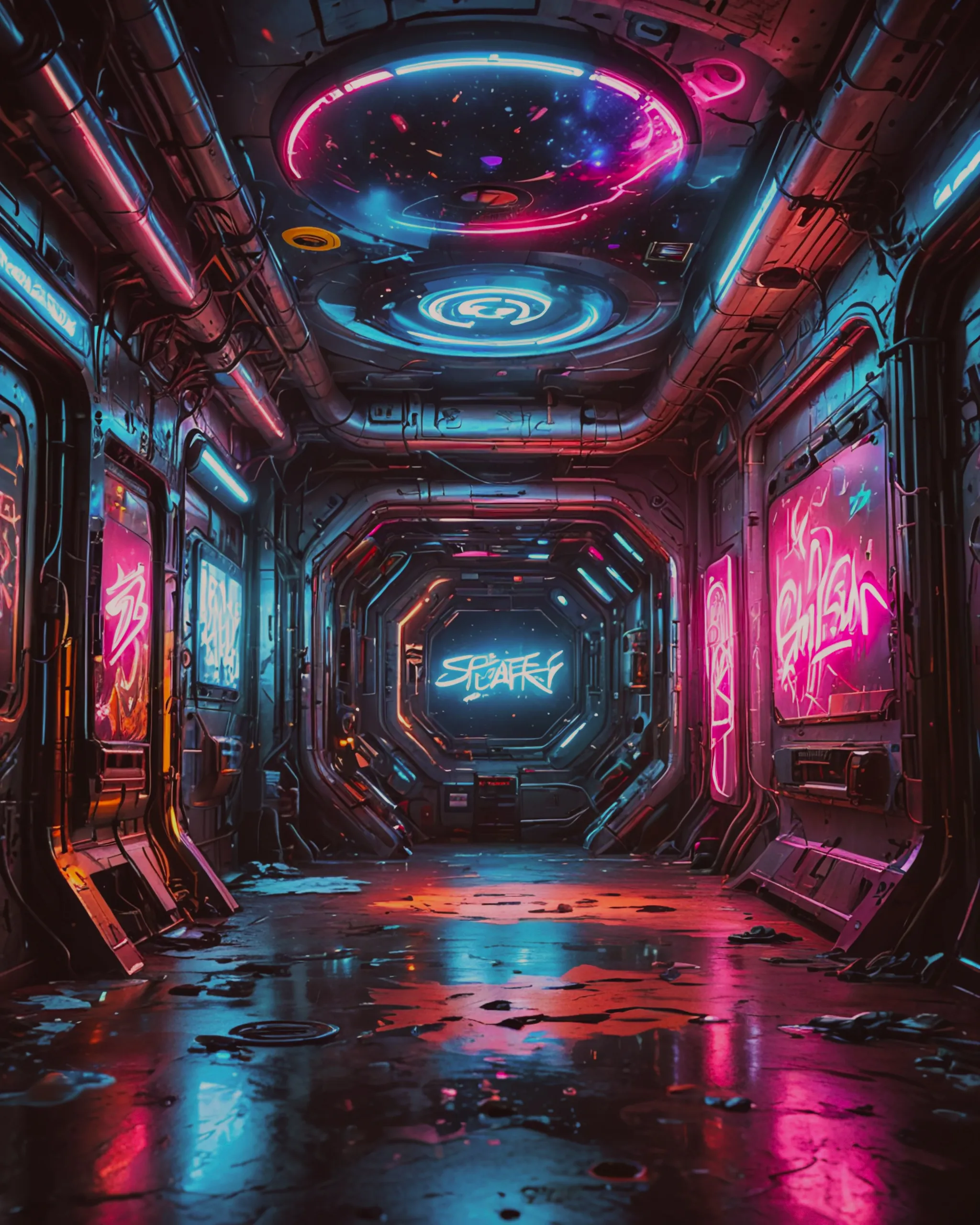 Inside a space station there on - Free AI Photo Generator - starryai