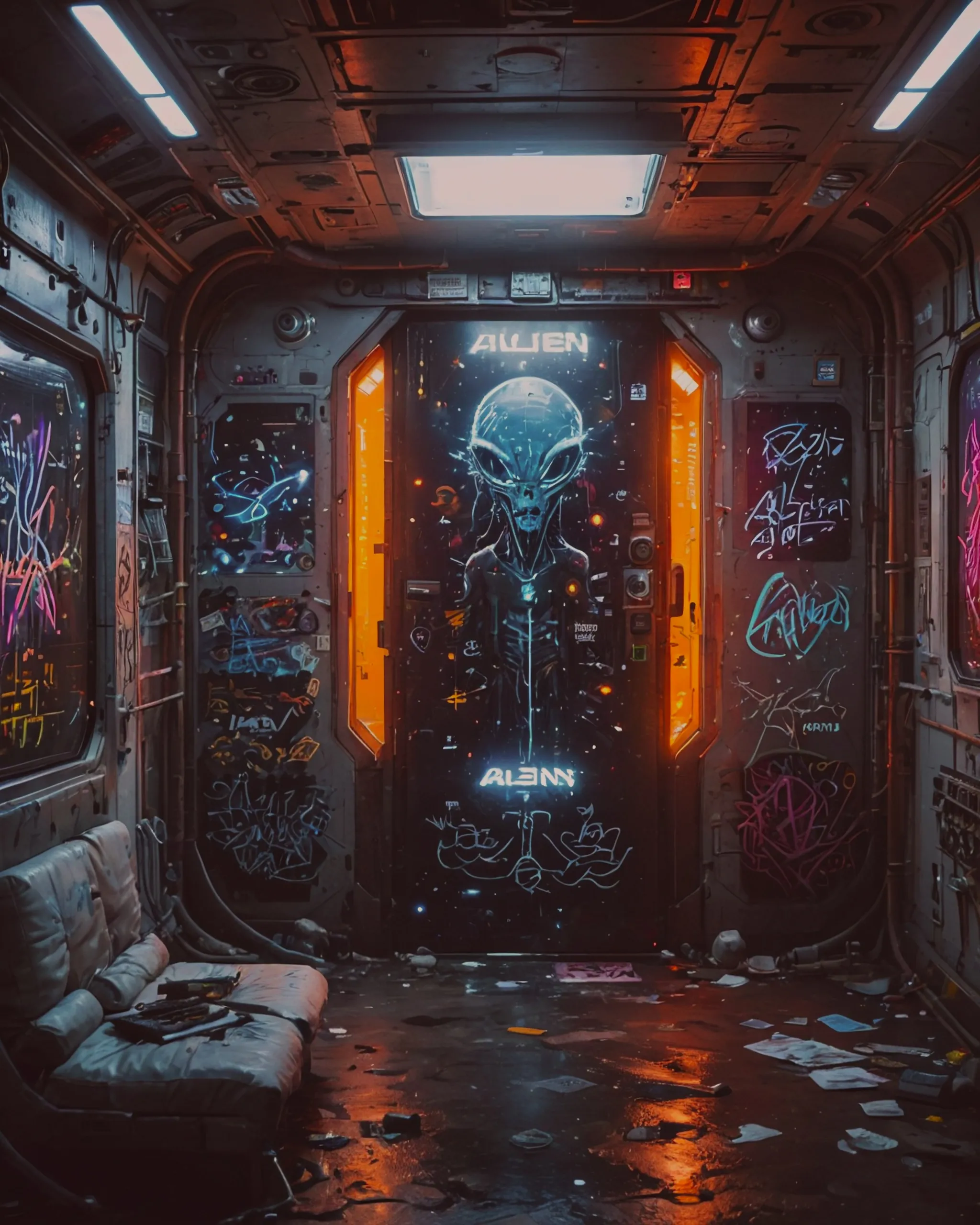 Inside a space station there on - Free AI Photo Generator - starryai