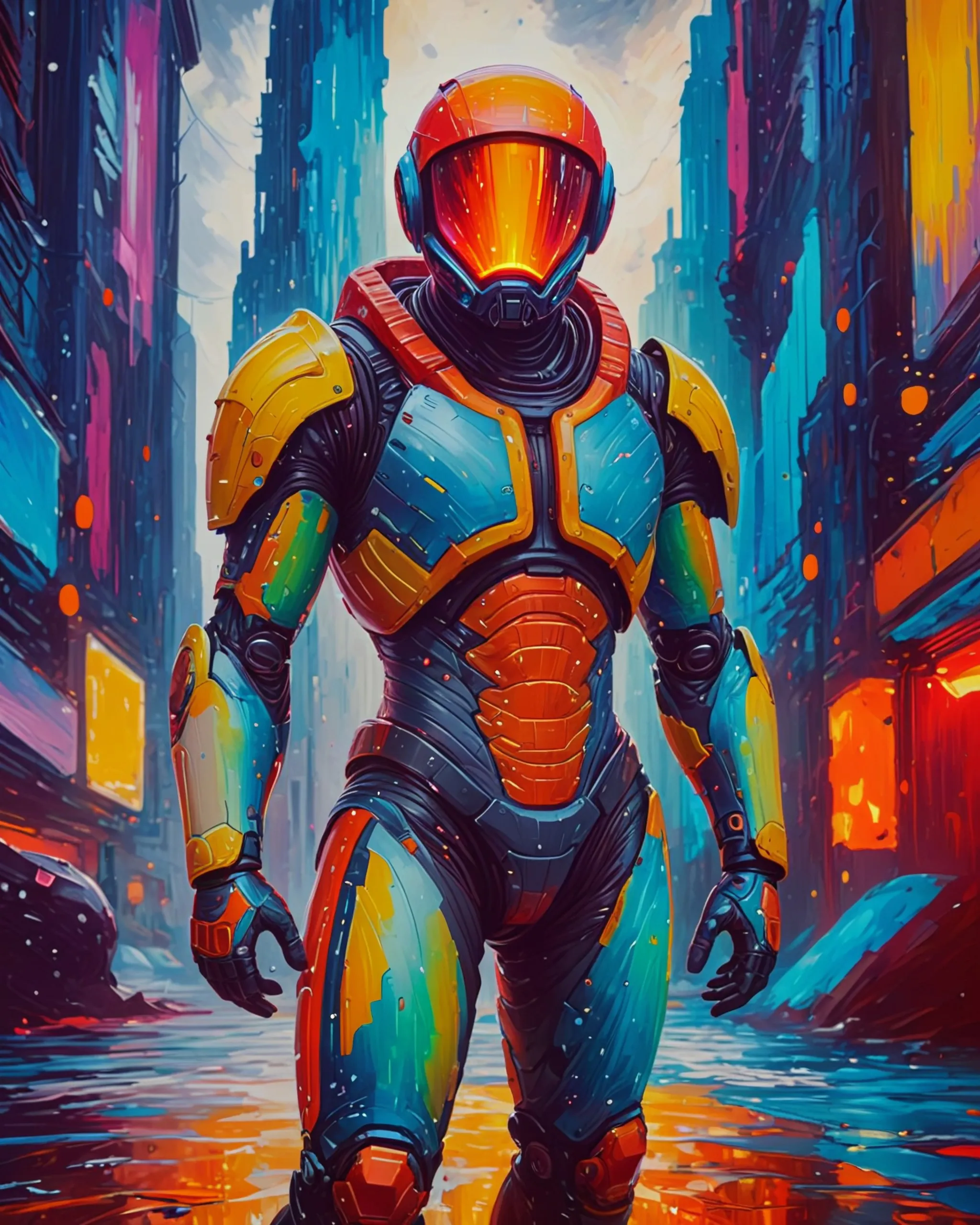 Funky cybernetic humanoid - Free AI Photo Generator - starryai