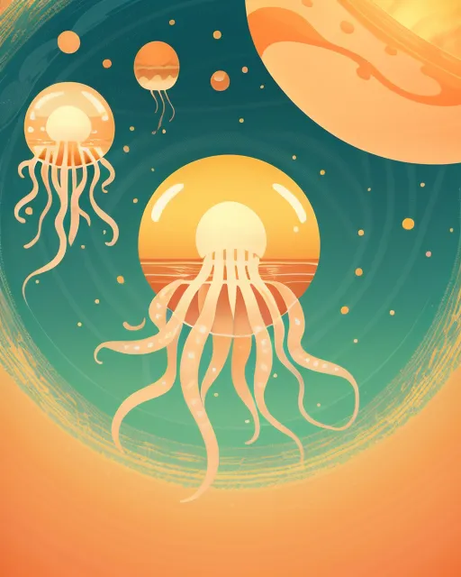 Realistic jellyfish space planets - Free AI Photo Generator - starryai