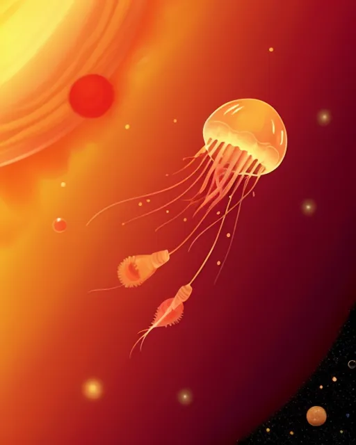 Realistic jellyfish space planets - Free AI Photo Generator - starryai