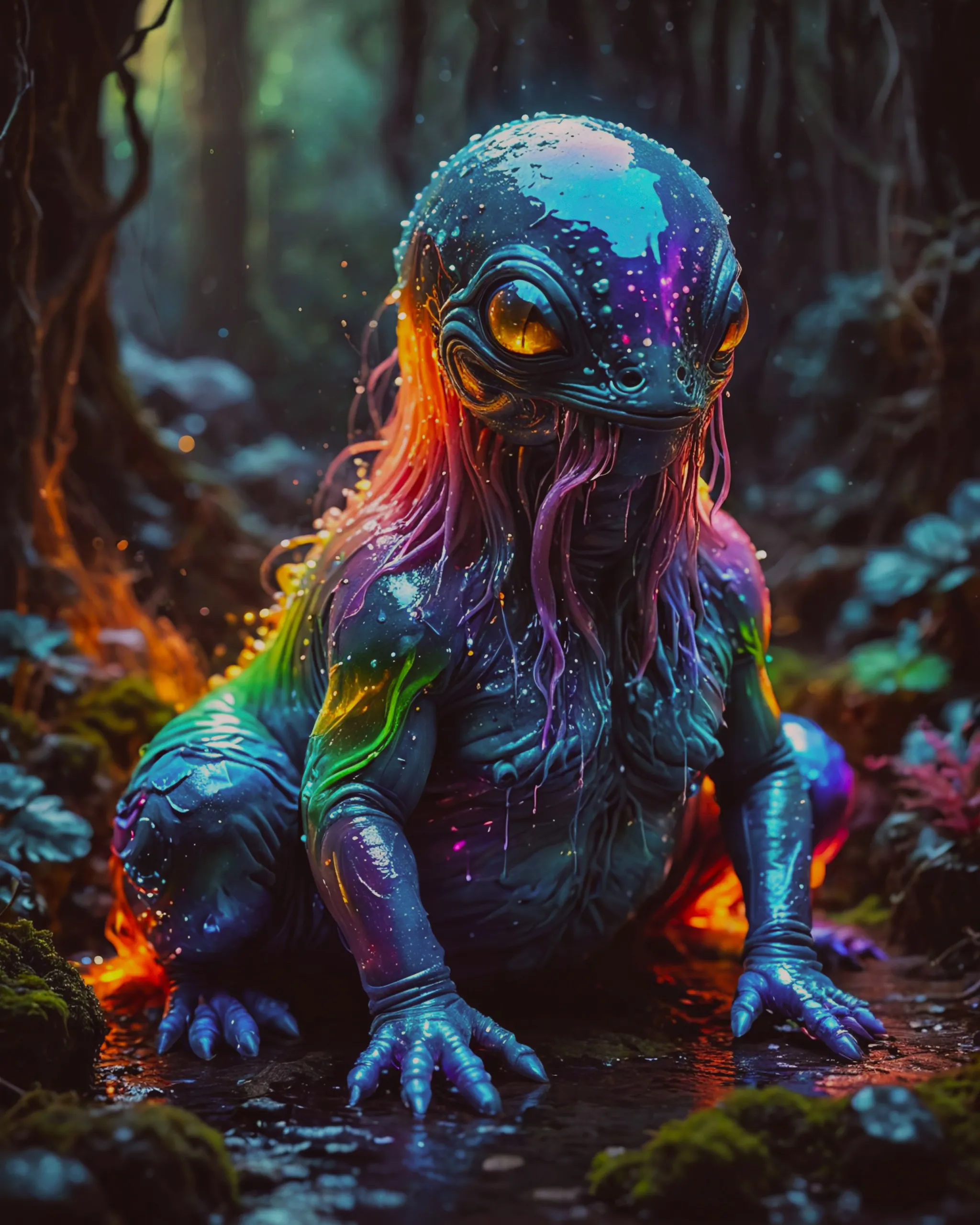 Amorphous elemental slime rainbow - Free AI Photo Generator - starryai