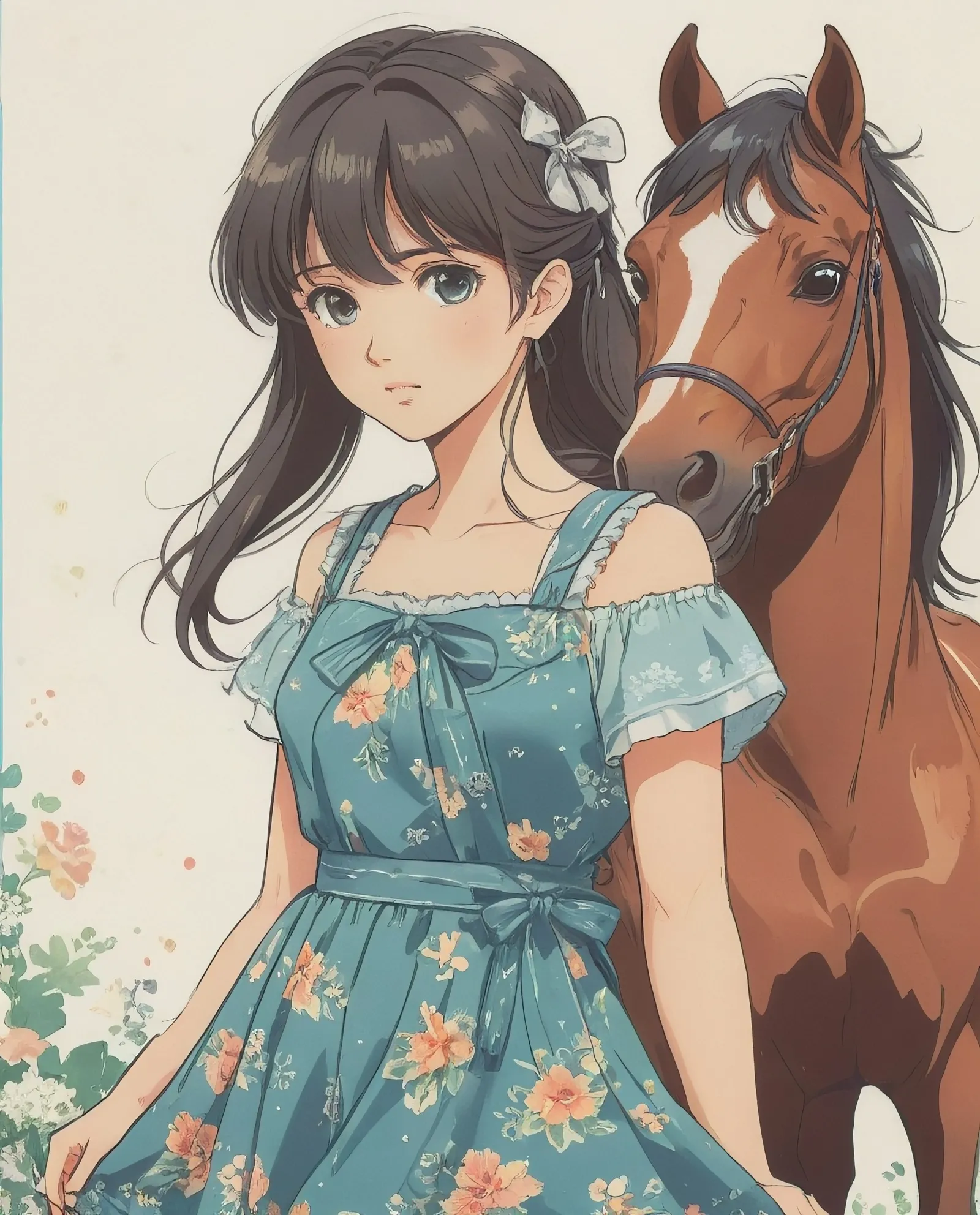 a girl and a horse