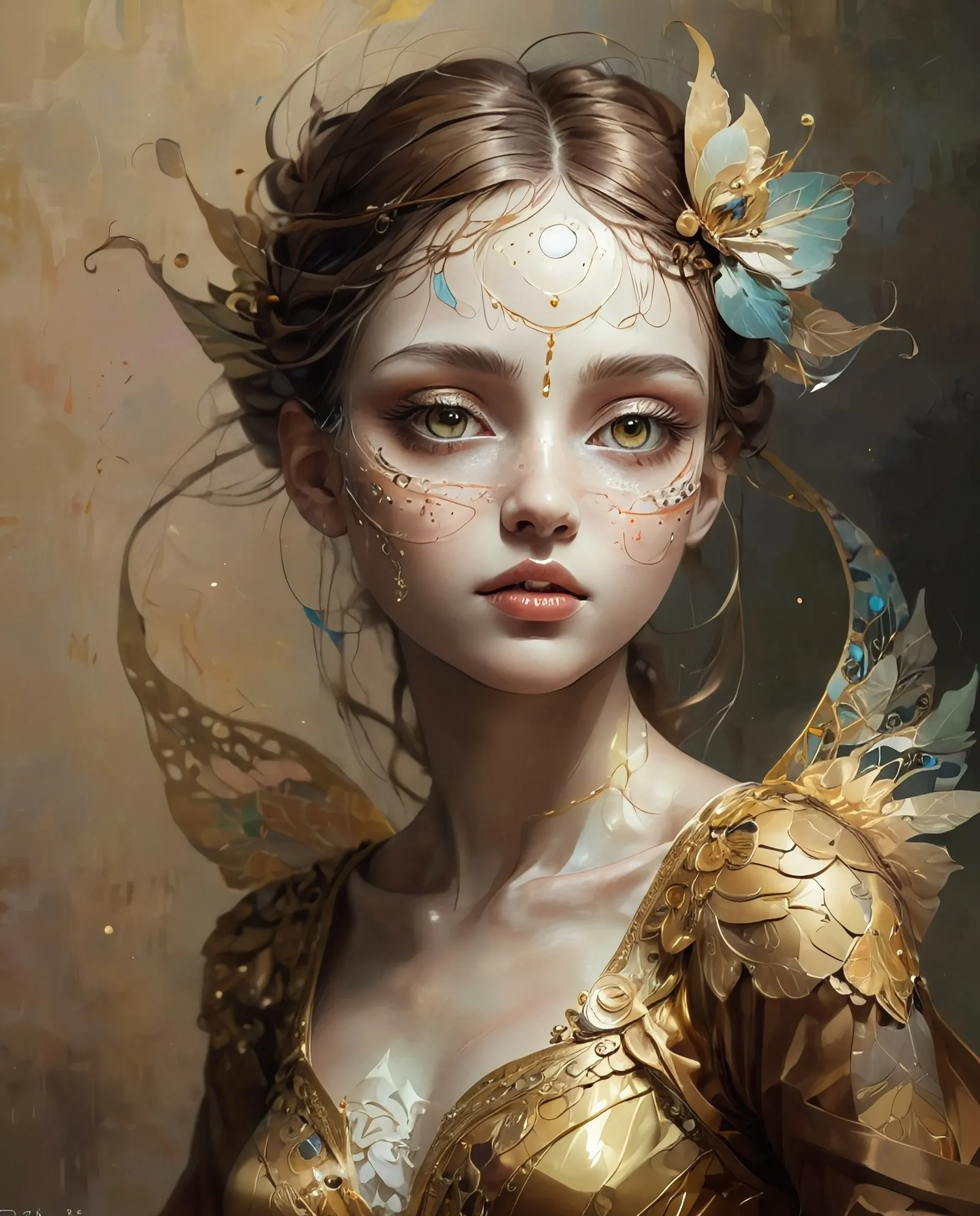 ink-inspired portrait a beautiful - Free AI Photo Generator - starryai