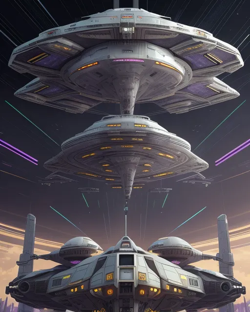 A busy space port where all space - Free AI Photo Generator - starryai