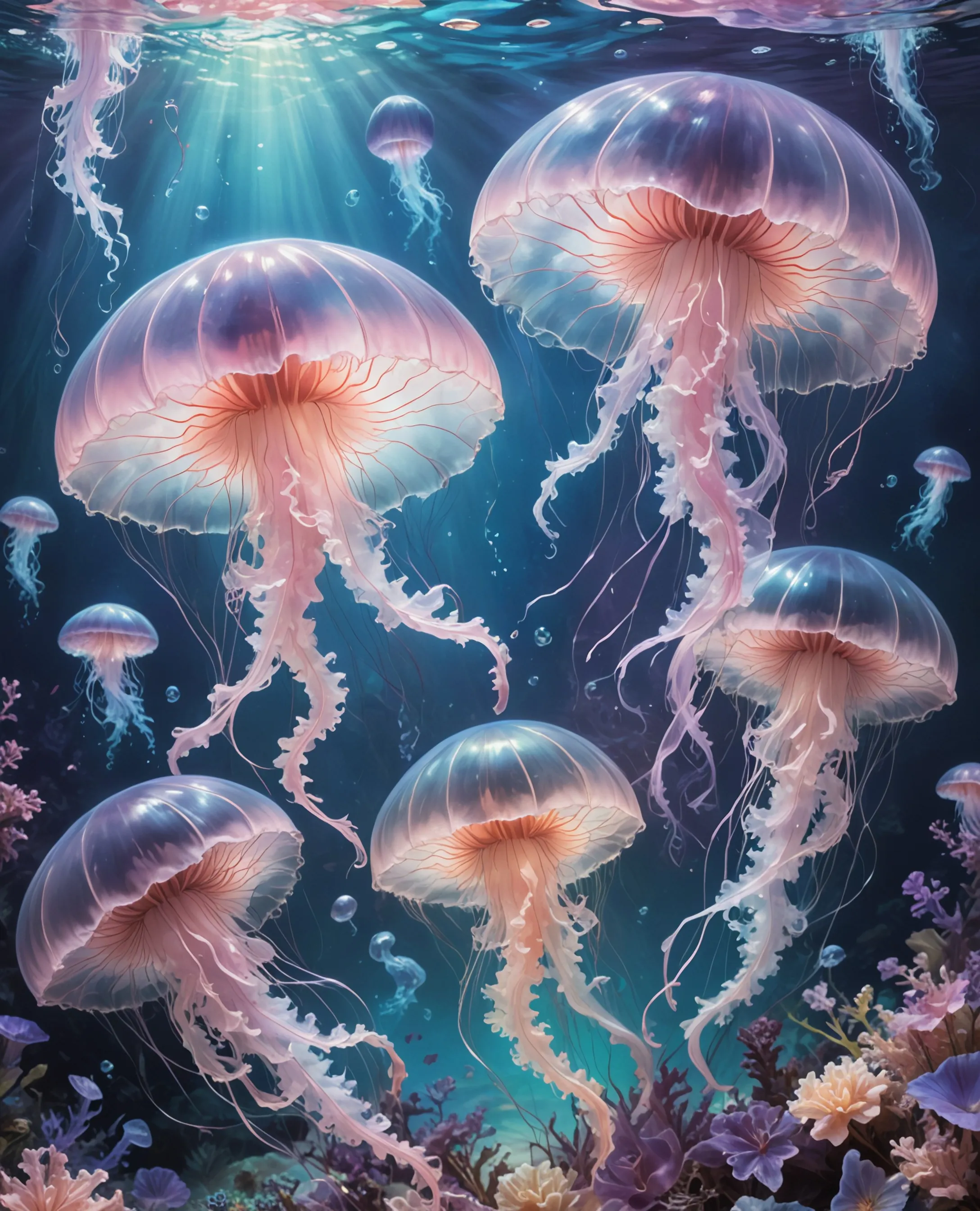 Lovely cute jelly fish - Free AI Photo Generator - starryai