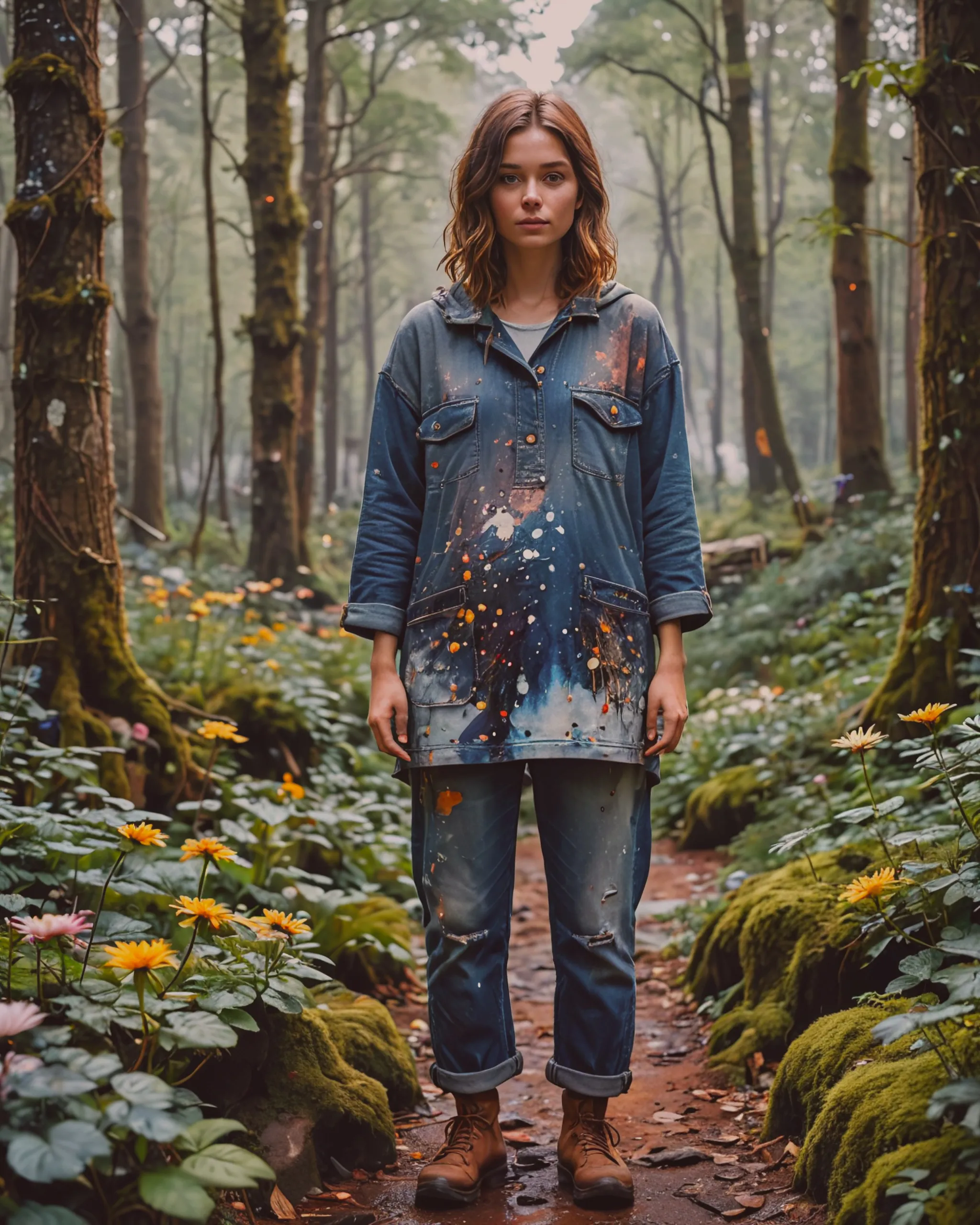 artist sits, painting a on a a - Free AI Photo Generator - starryai