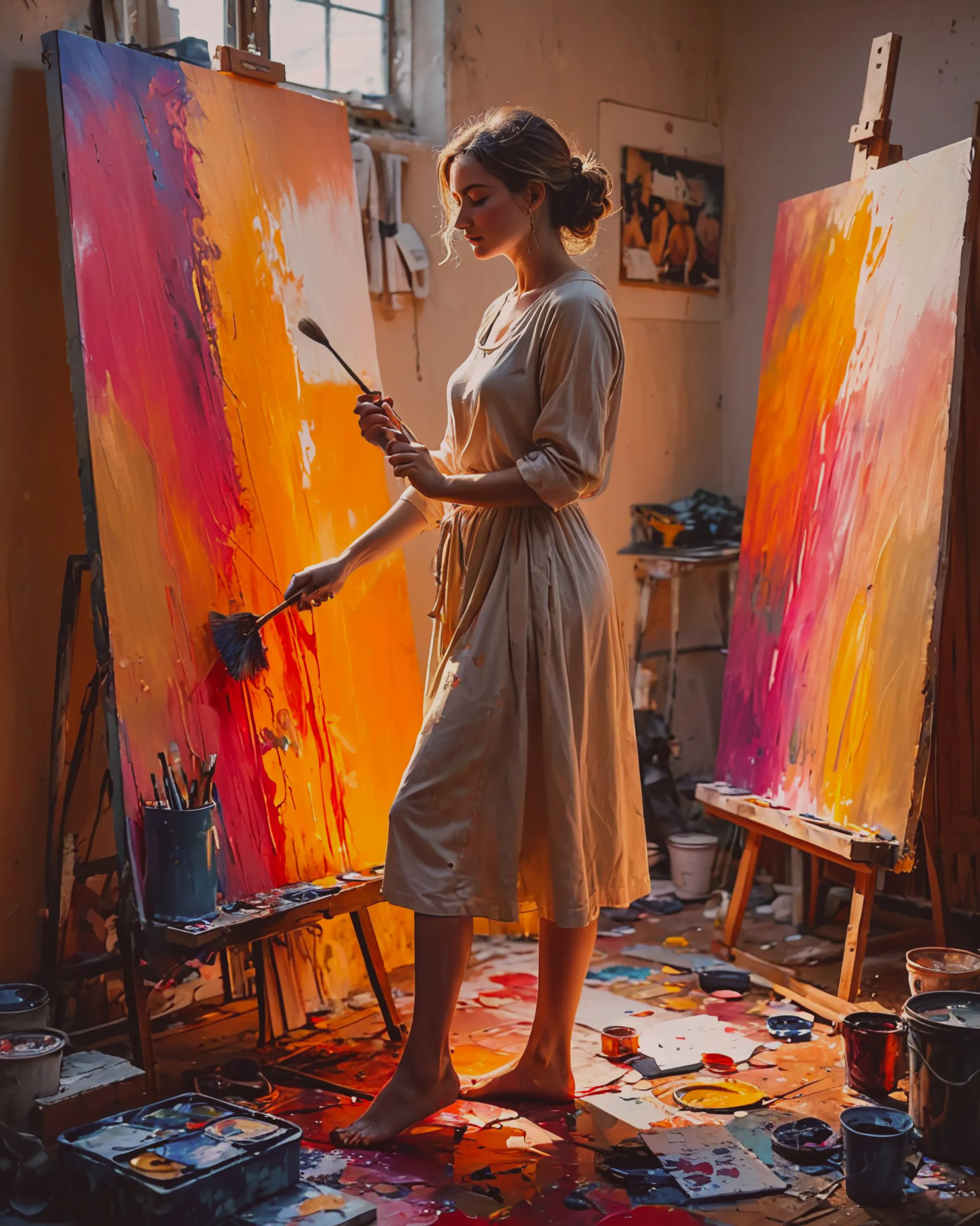 Artist's brush strokes create a a on - AI Photo Generator - starryai