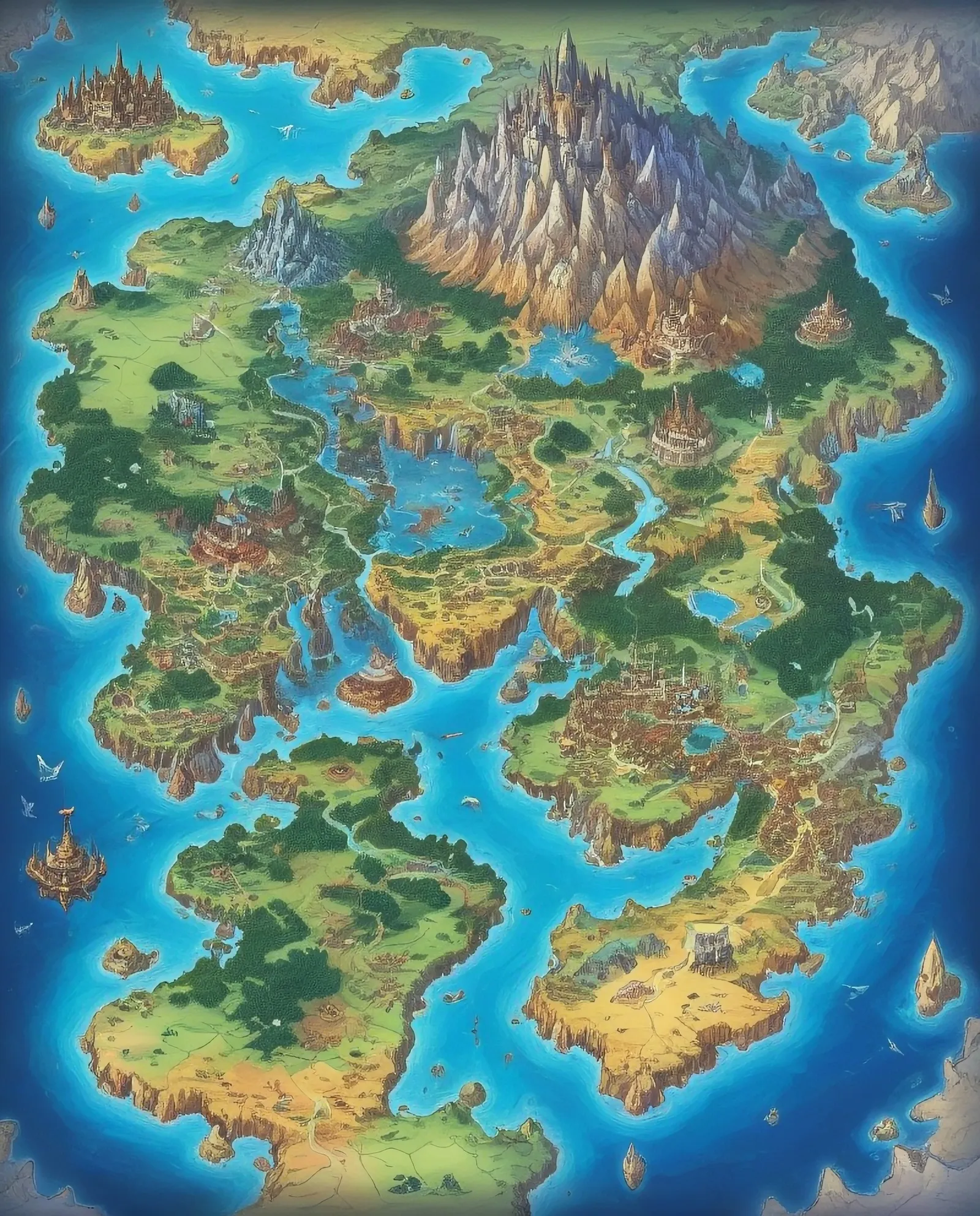 Cartographer's map of a fantasy world