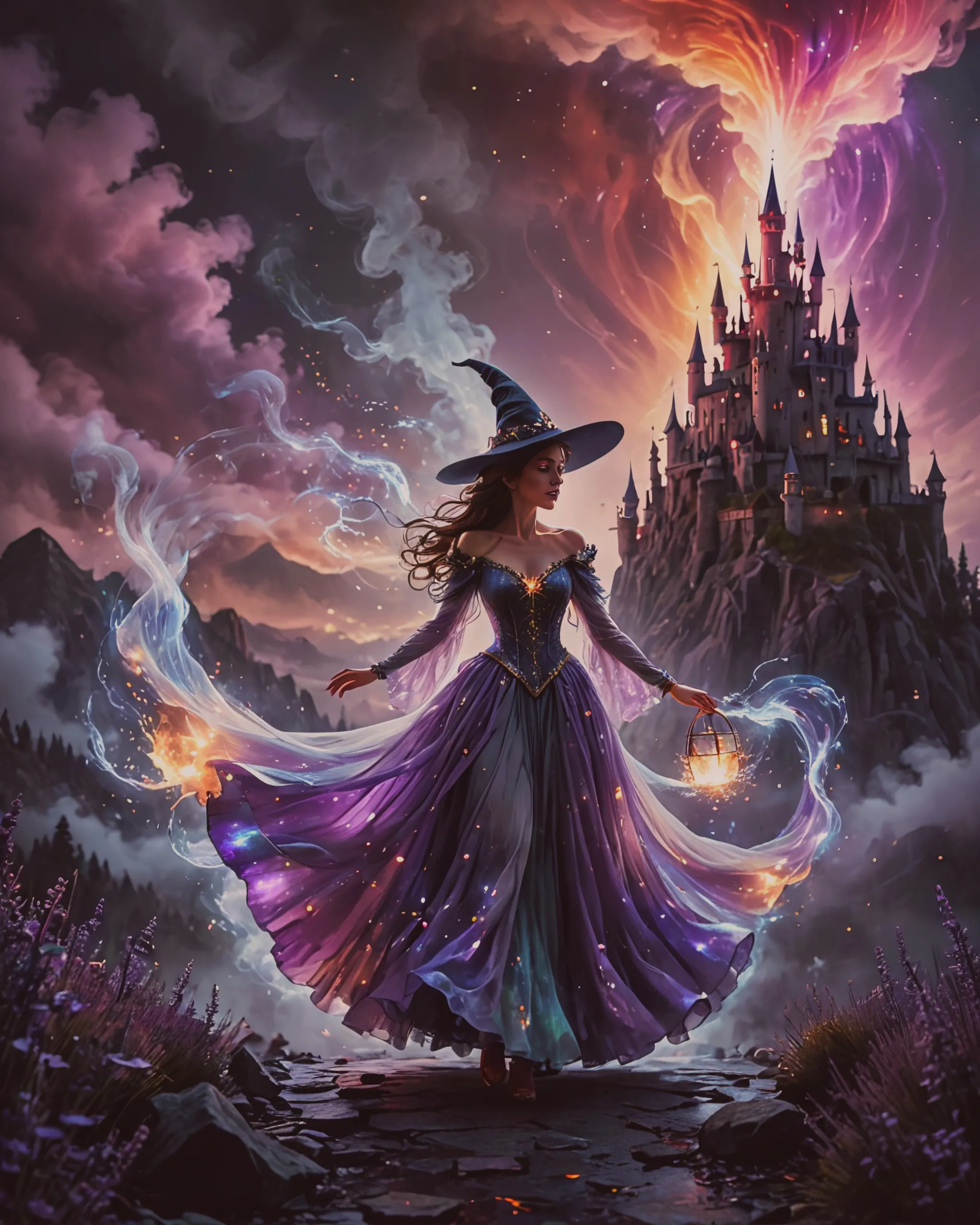 Show me witch lights wearing - Free AI Photo Generator - starryai