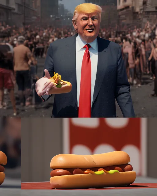 Donald Trump tosses hot dog and the hot dog smacks a middle aged women in the face causing massive blood loss 