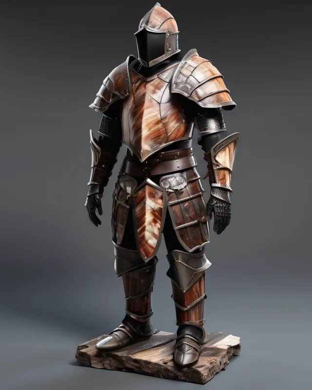 fantasy medieval petrified wood armor