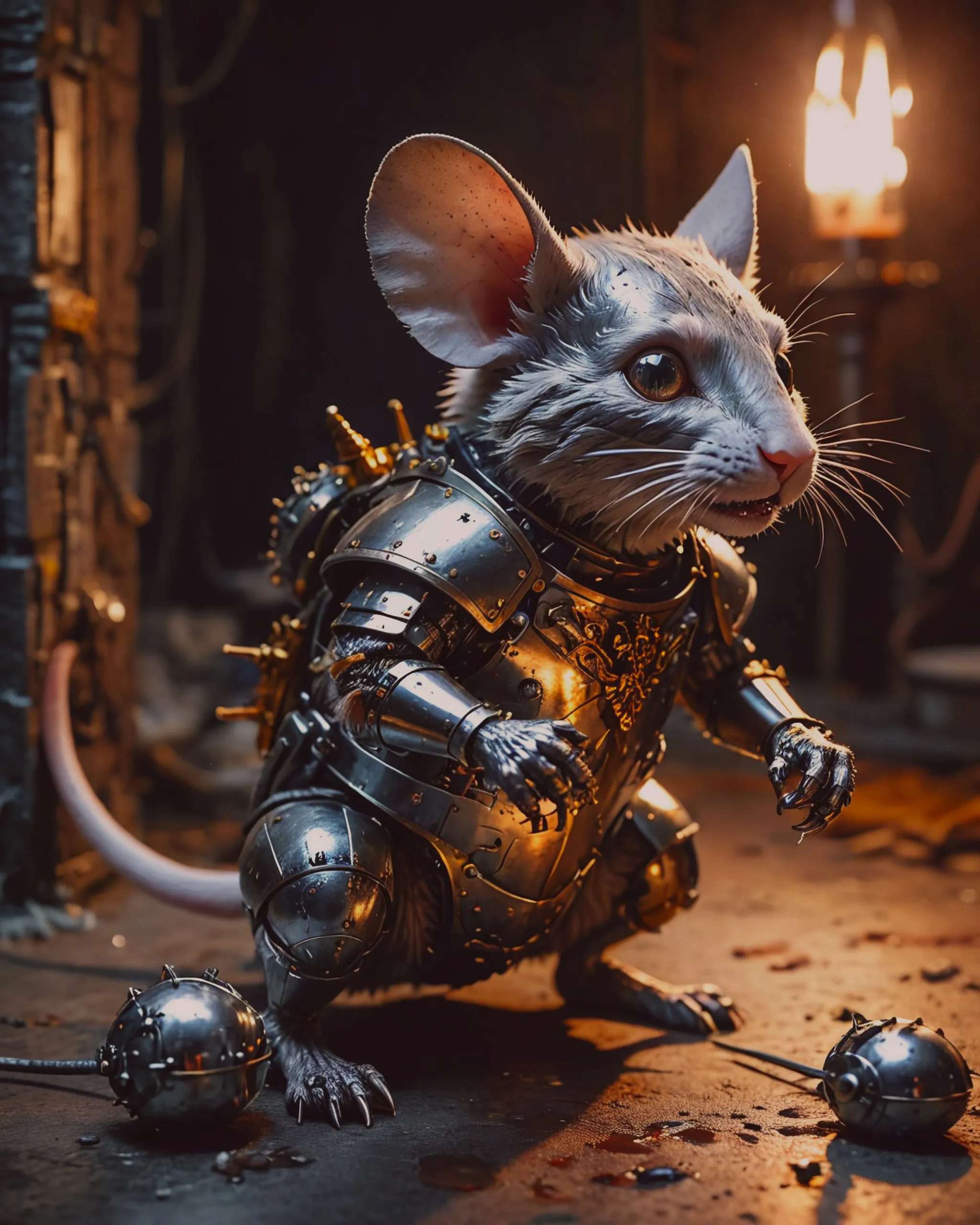 Armored mouse - Free AI Photo Generator - starryai