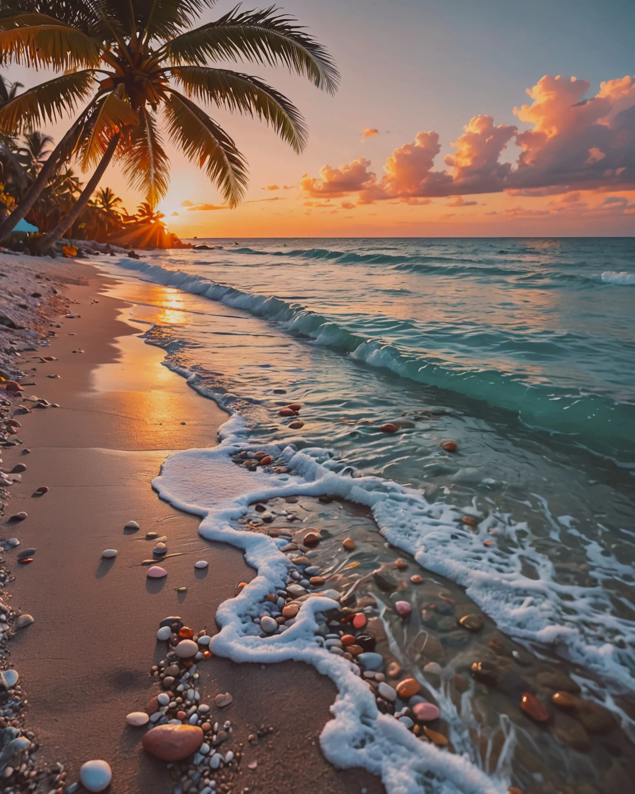 A serene beach scene smooth, like - Free AI Photo Generator - starryai
