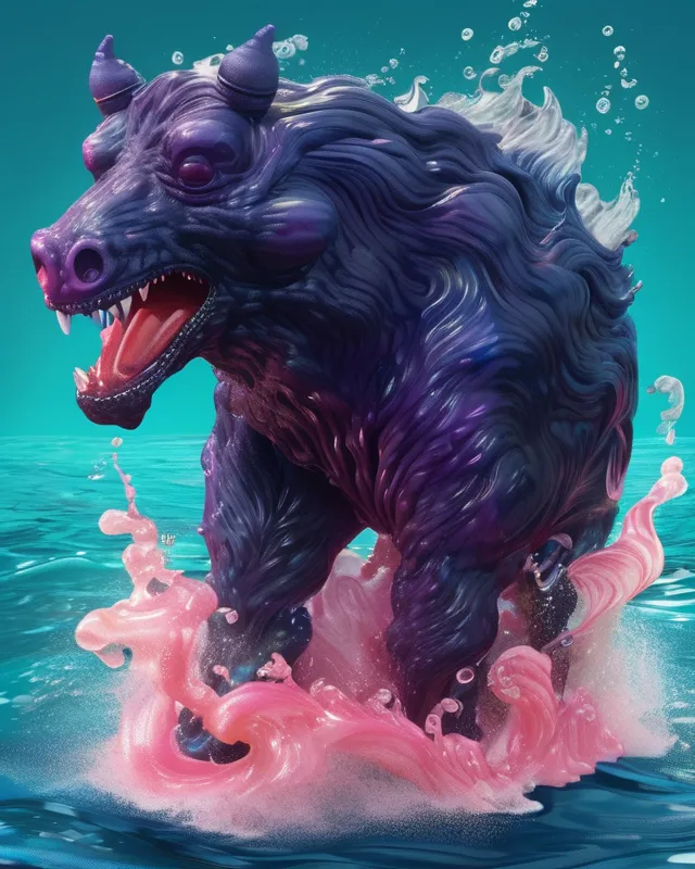 A monster made pure ink emerging - Free AI Photo Generator - starryai