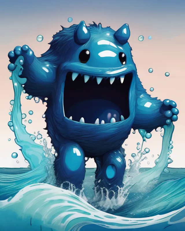 A monster made pure ink emerging - Free AI Photo Generator - starryai