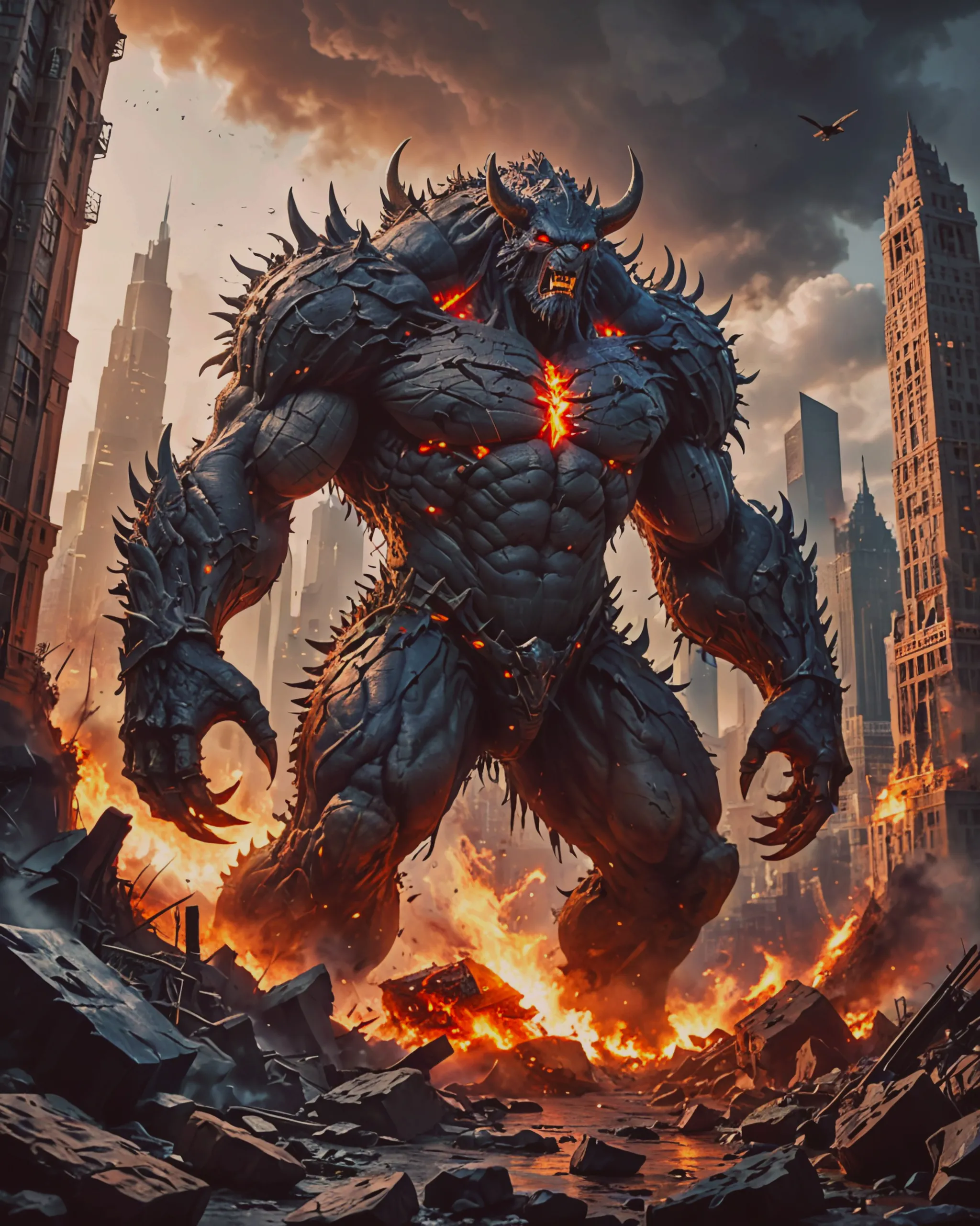Giant Monsters Invading Demons Free AI Photo Generator Starryai Giant Monsters Invading Demons Free AI Photo Generator Starryai