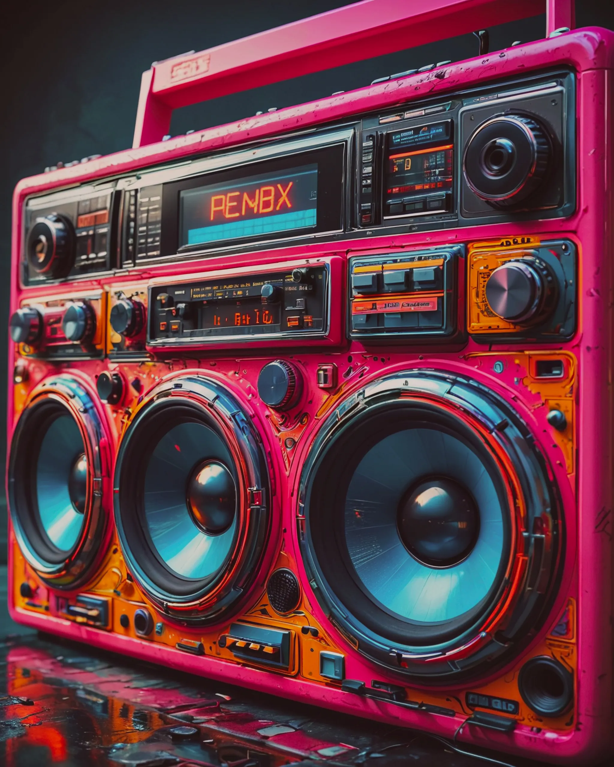 Vintage retro 1980's boom box - Free AI Photo Generator - starryai