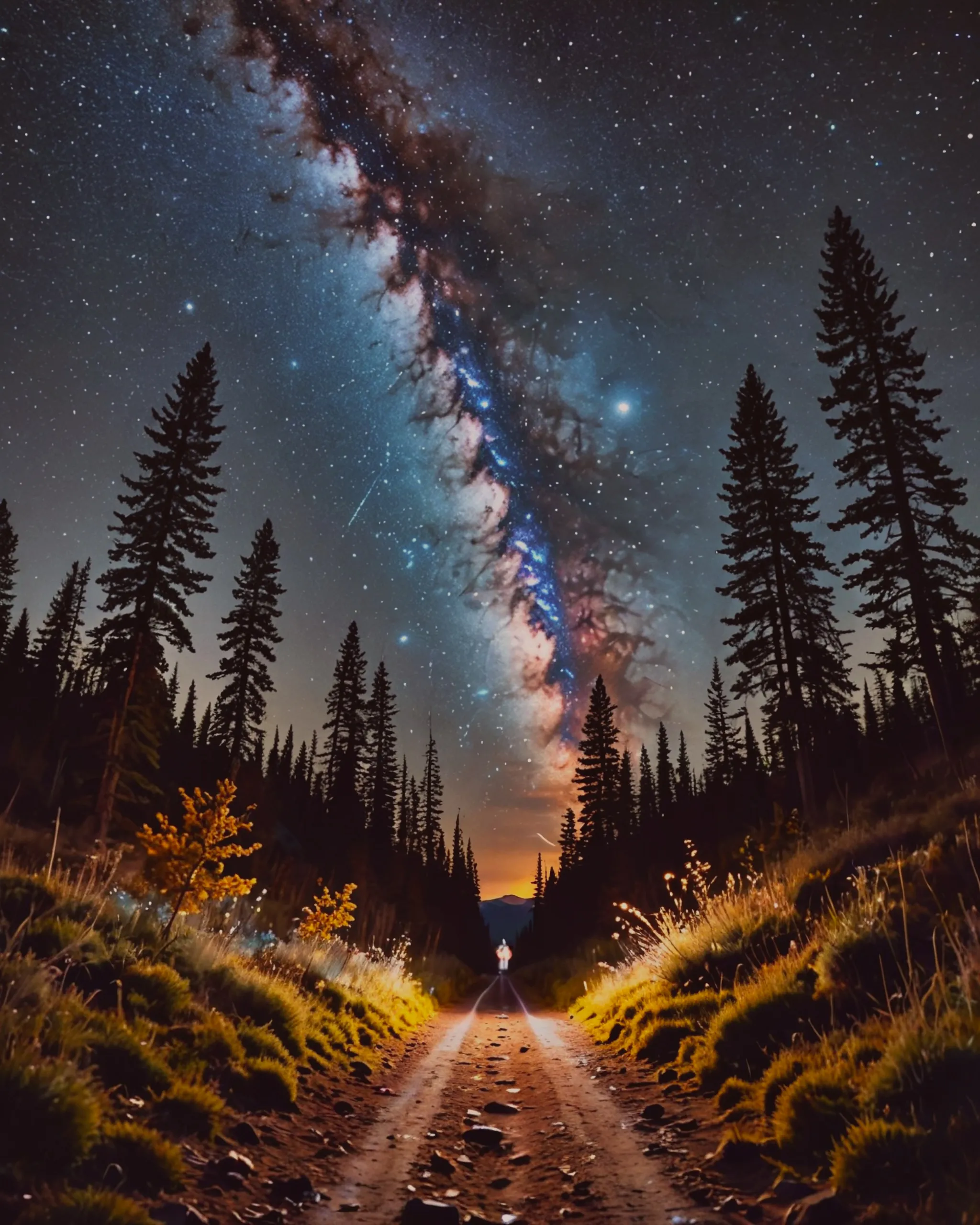 Looking sky while stars fly from - Free AI Photo Generator - starryai