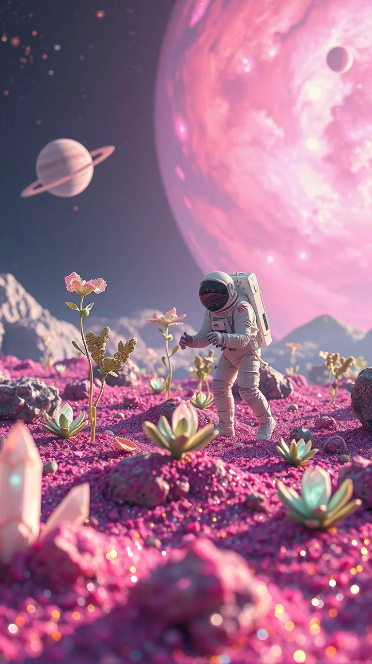 A surreal space garden where are - Free AI Photo Generator - starryai