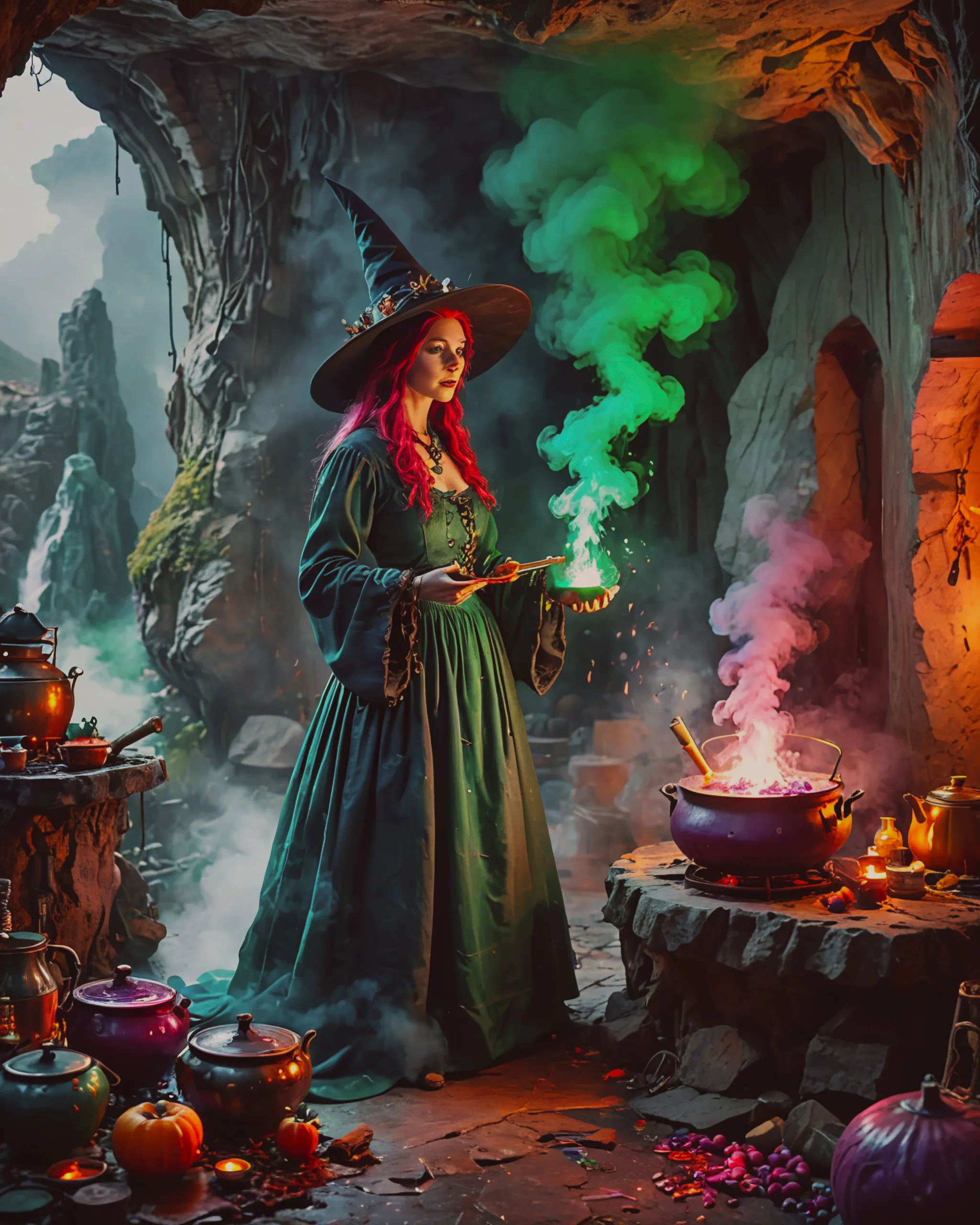 Show me a kitchen witch wearing - Free AI Photo Generator - starryai