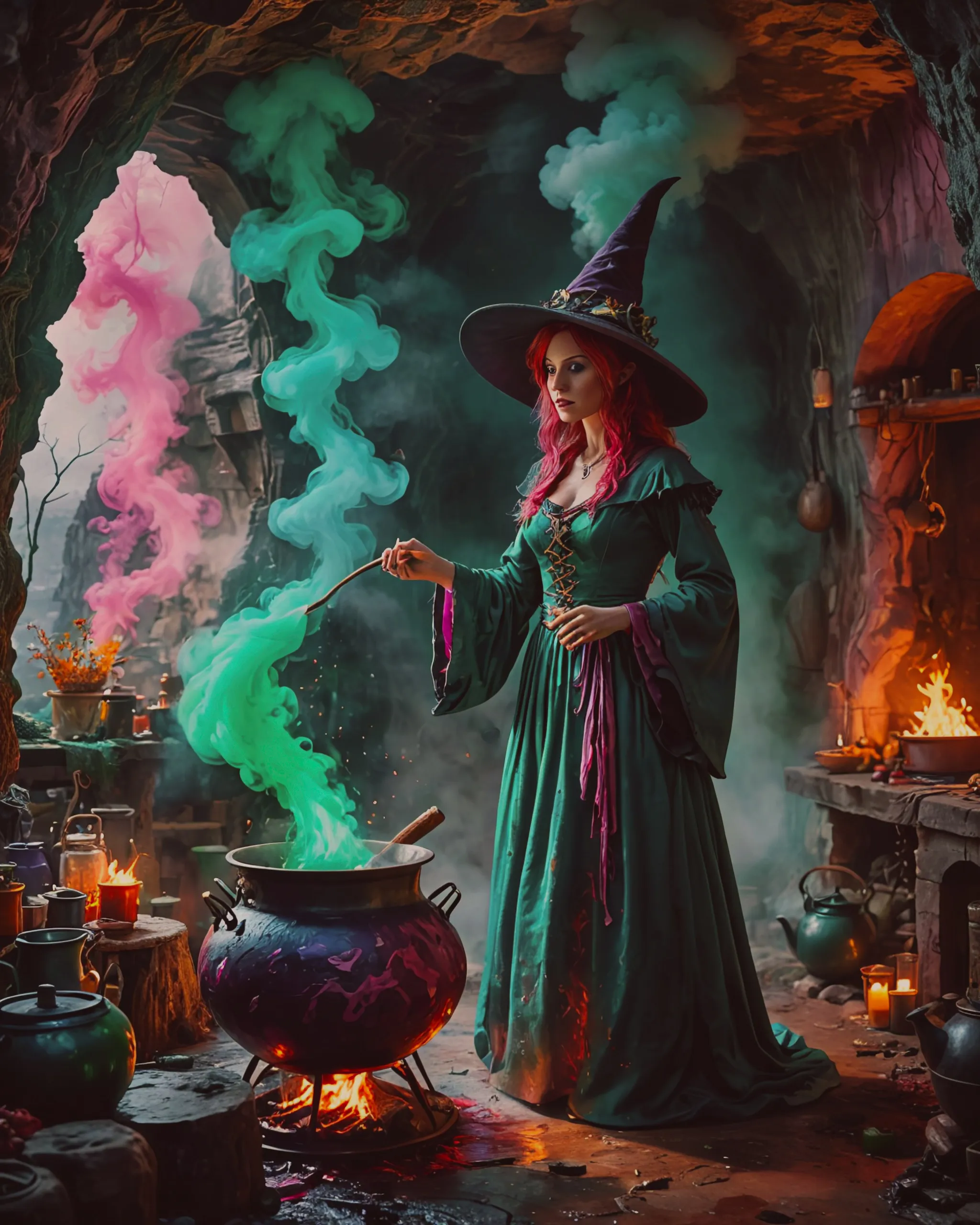 Show me a kitchen witch wearing - Free AI Photo Generator - starryai