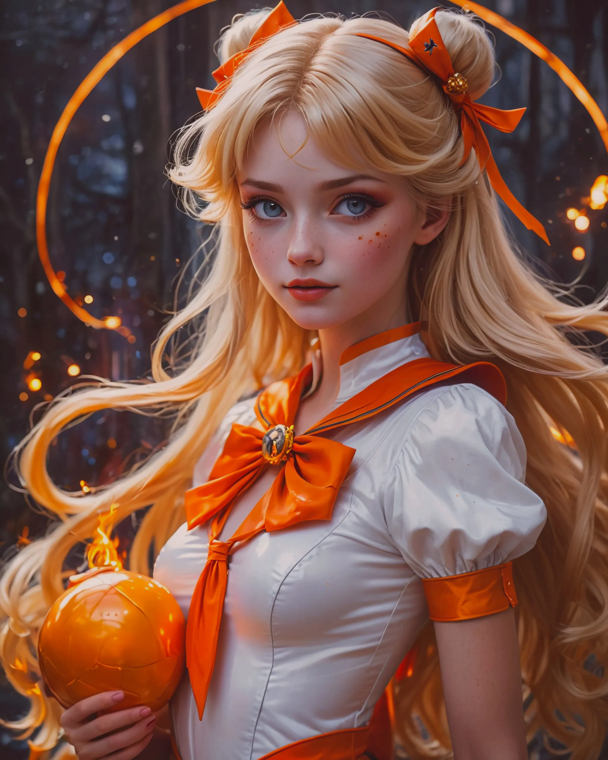 Sailor Venus portrayed by a blonde Emilie de Ravine