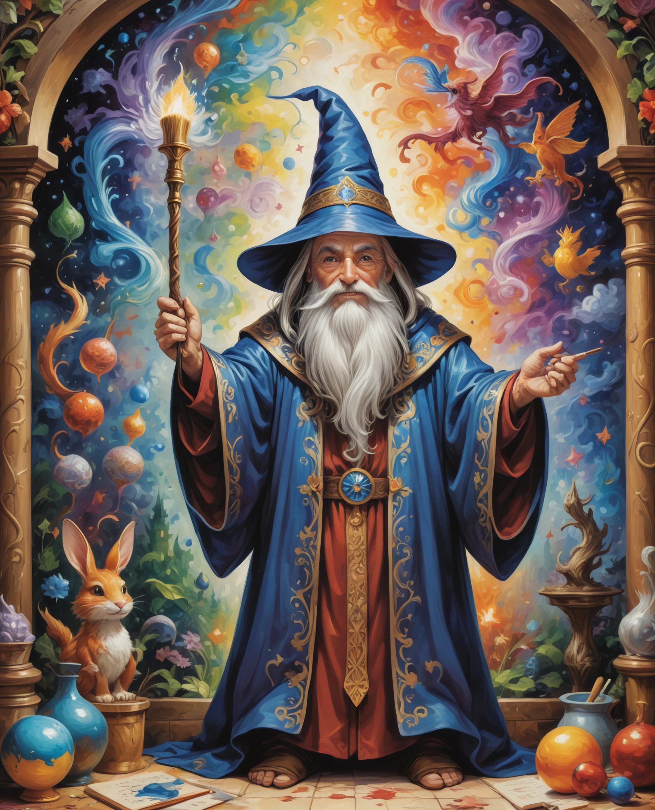 Wise old wizard that using a as - Free AI Photo Generator - starryai