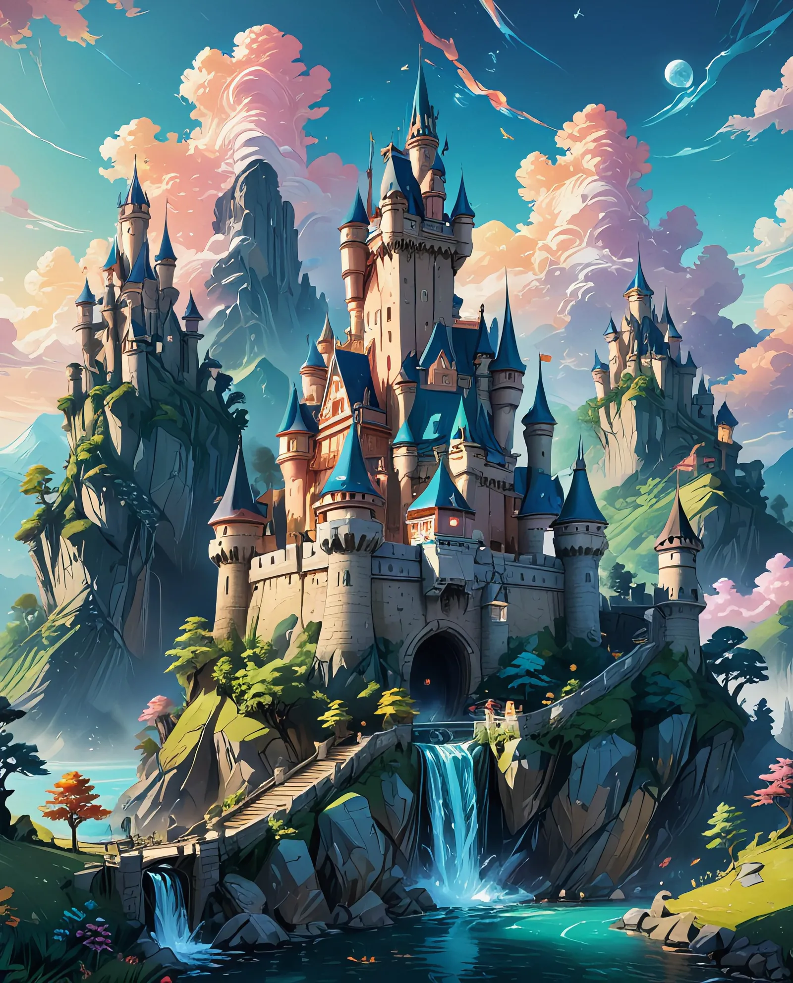 Create a castle as extravagant, - Free AI Photo Generator - starryai