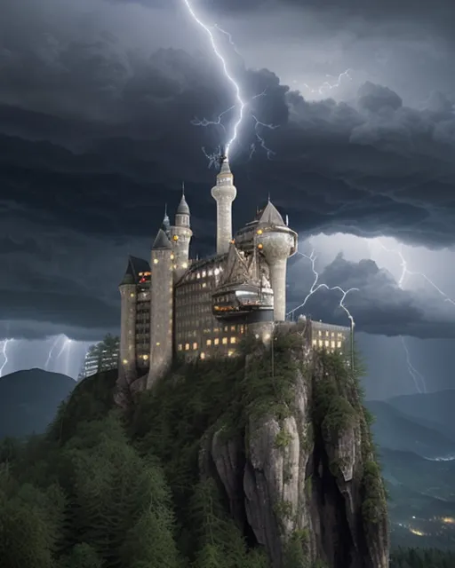 A large science fiction castle - Free AI Photo Generator - starryai