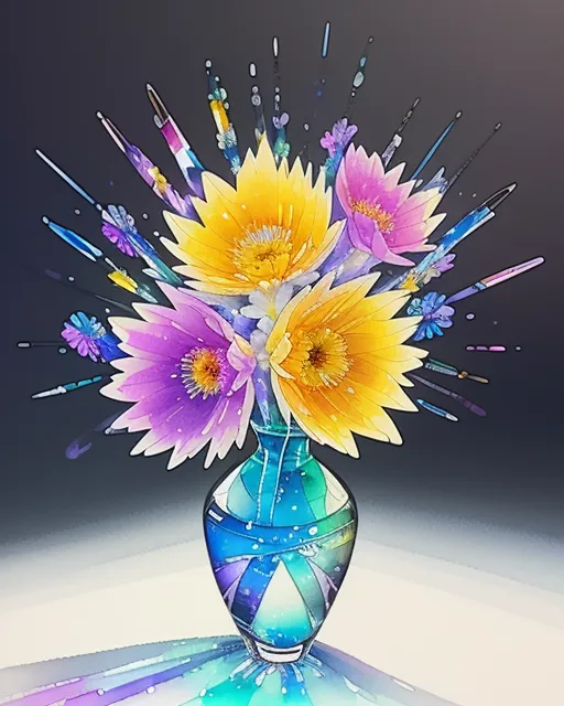 Flowers a vase. - Free AI Photo Generator - starryai