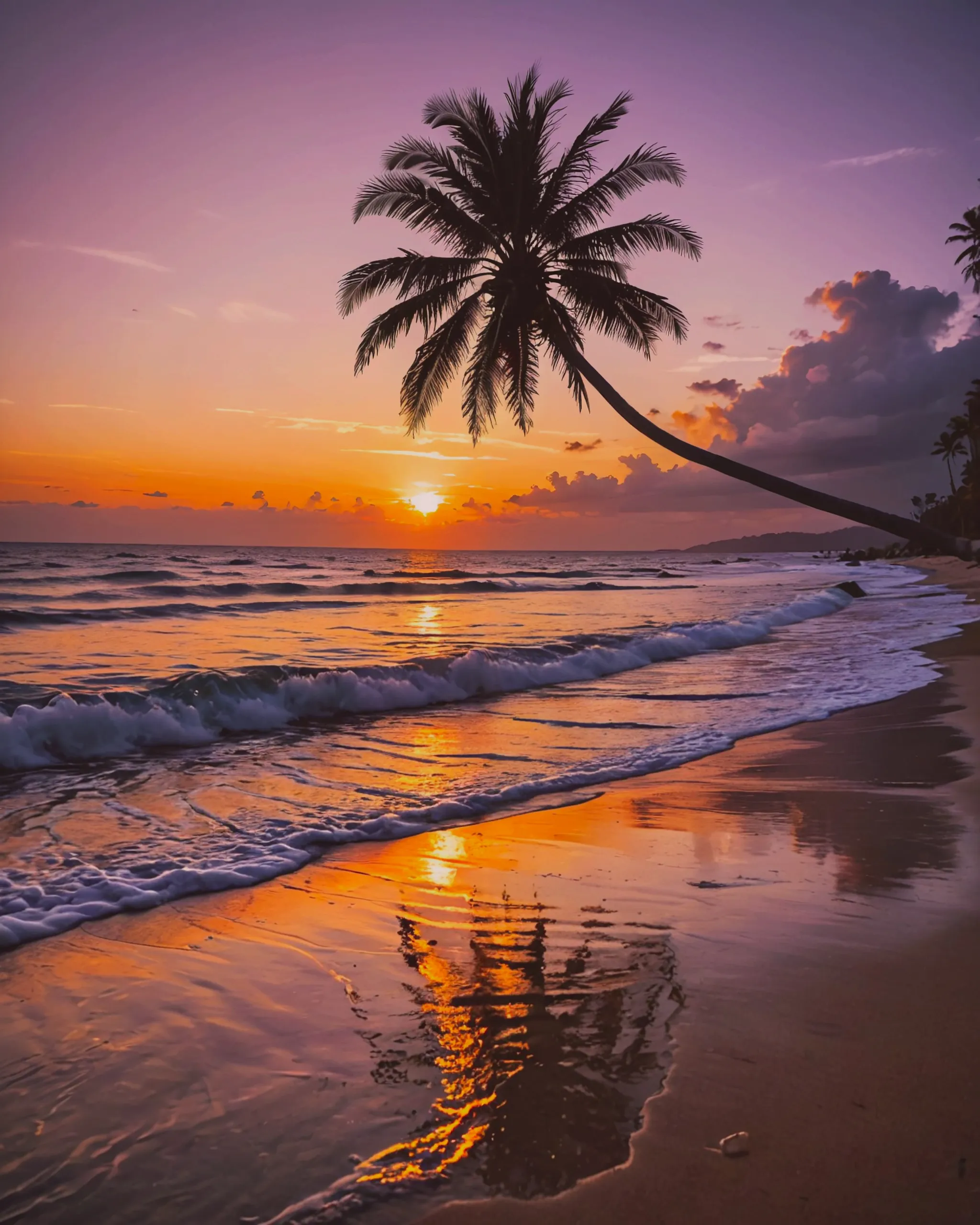 A gorgeous sunset at beach, gold - Free AI Photo Generator - starryai