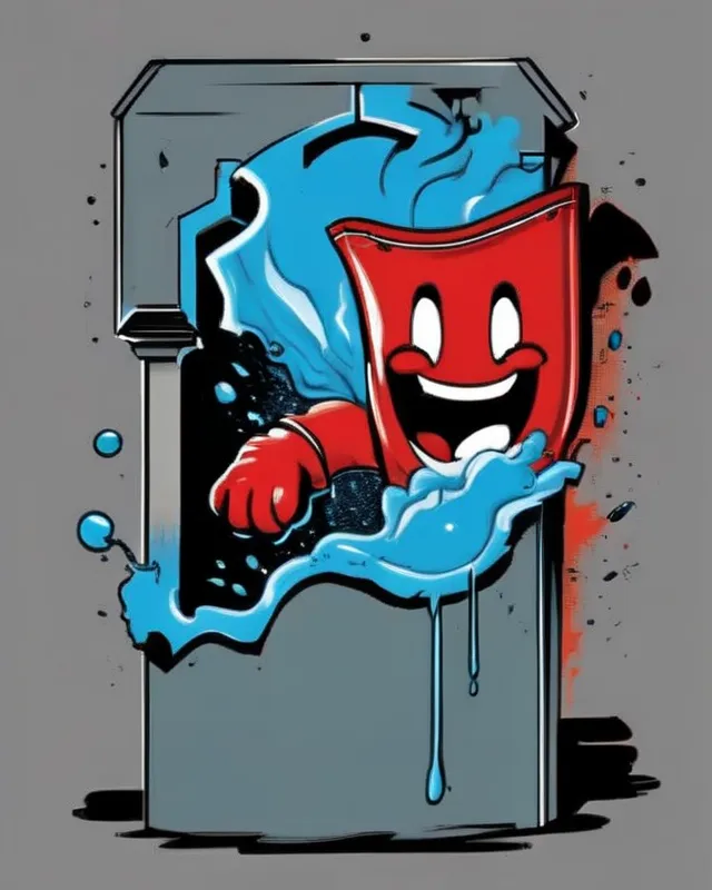 Kool aid man busting through a wall 