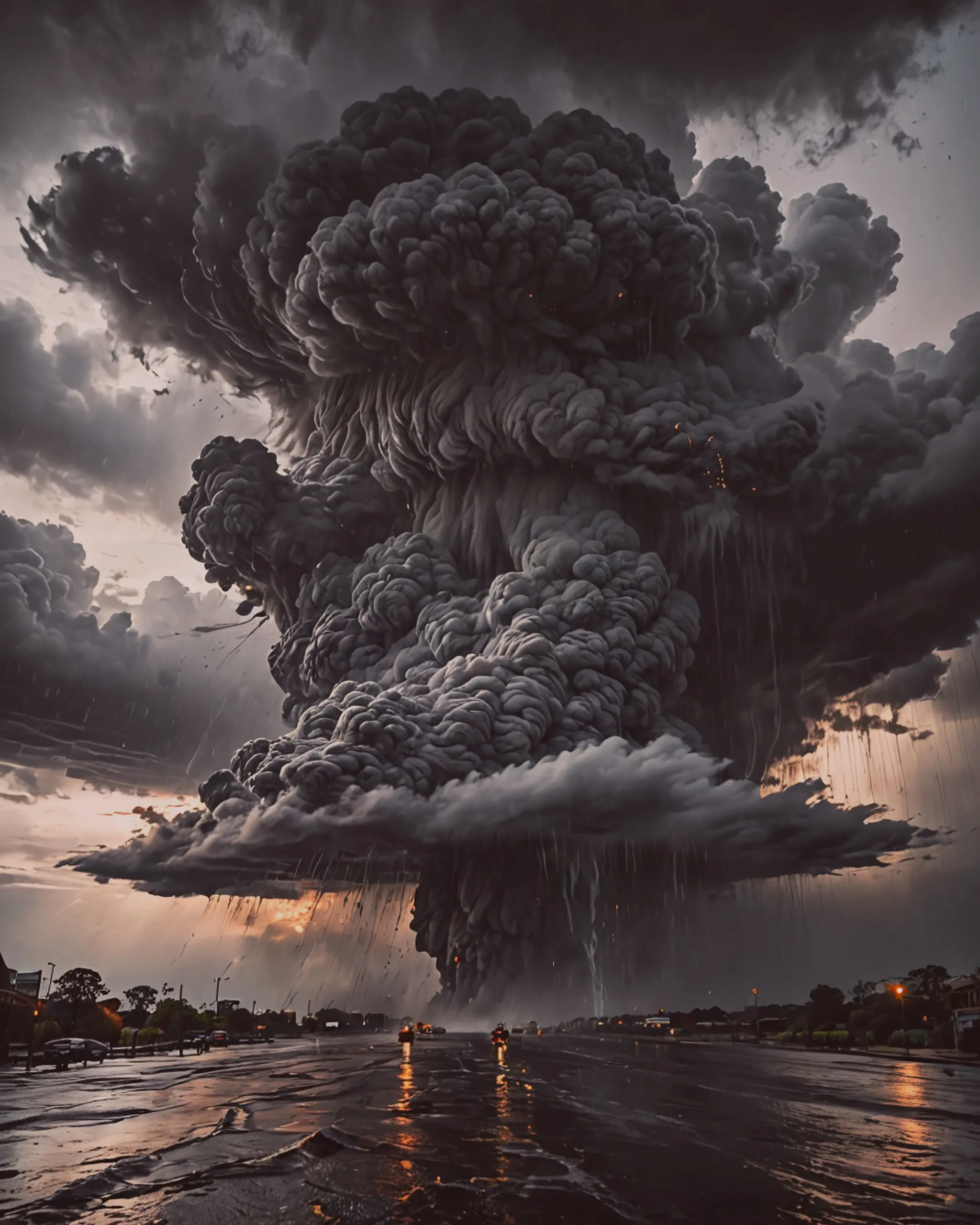 A big cloud are heavy raining - Free AI Photo Generator - starryai