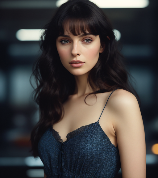 arafed woman with black hair and a black shirt, midnight with stars in the background, blending the styles of anna nikonova aka newmilky and boris vallejo, amouranth, 🤤 girl portrait, better known as amouranth, Vogue magazine model, high quality portrait, upper body shot portrait, portrait sophie mudd, brunette girl, photographic, realistic, UHD