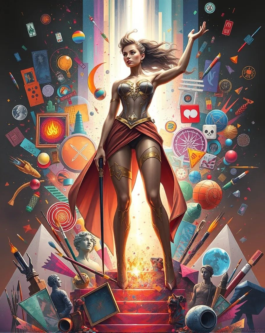 Depict a powerful female figure - Free AI Photo Generator - starryai