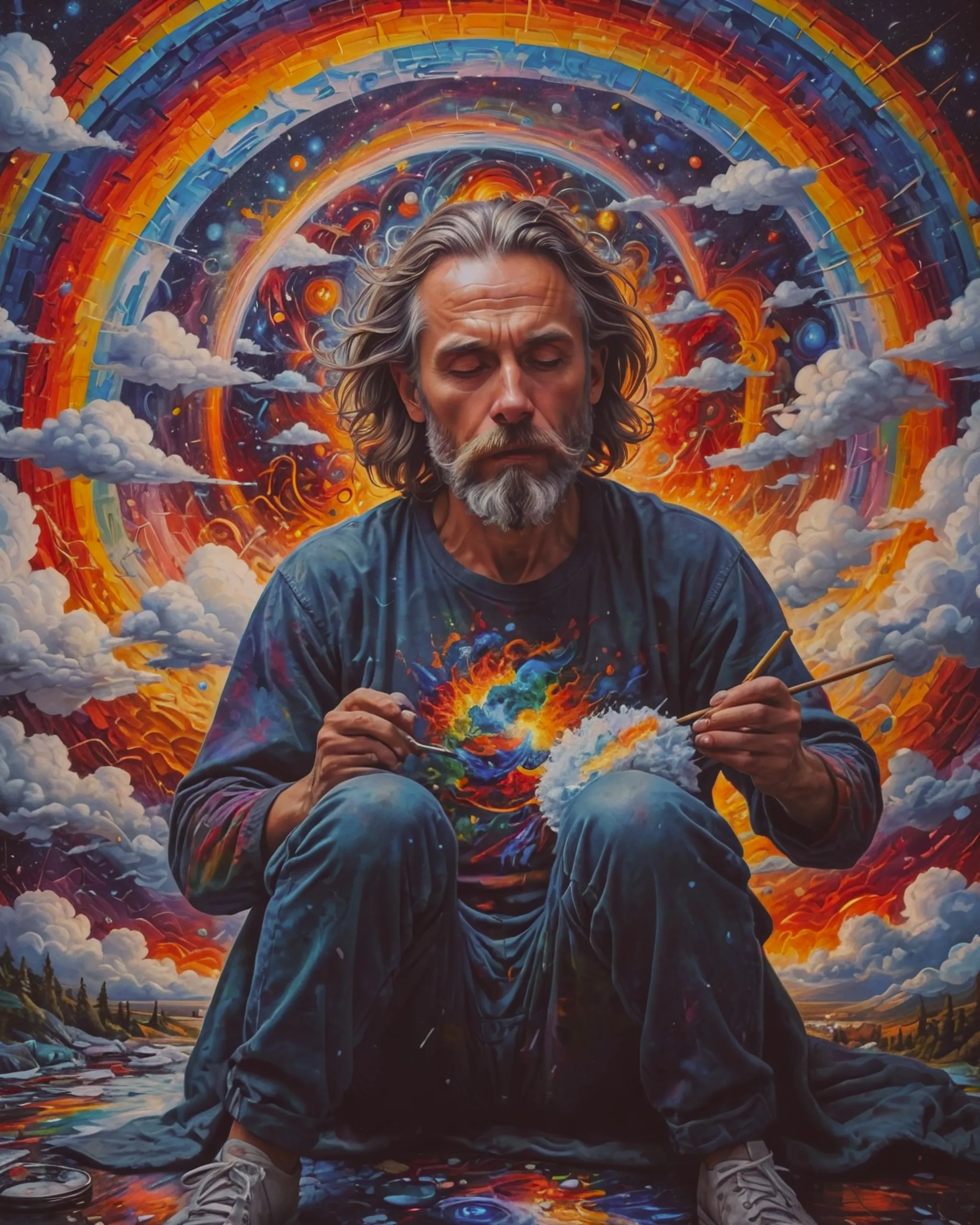 artist painting on a canvas, Alex - Free AI Photo Generator - starryai