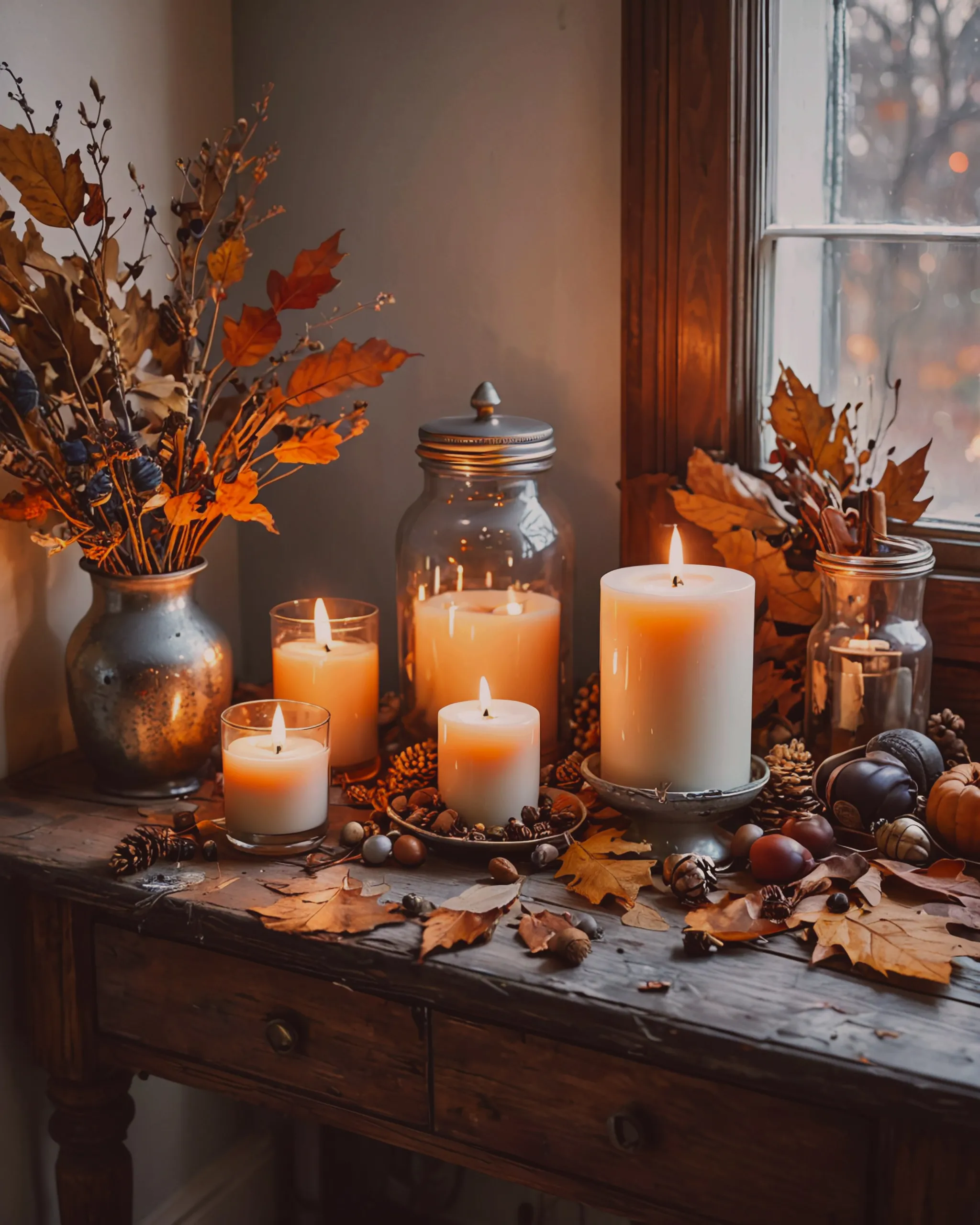 A fall craft set on a rustic hall - Free AI Photo Generator - starryai