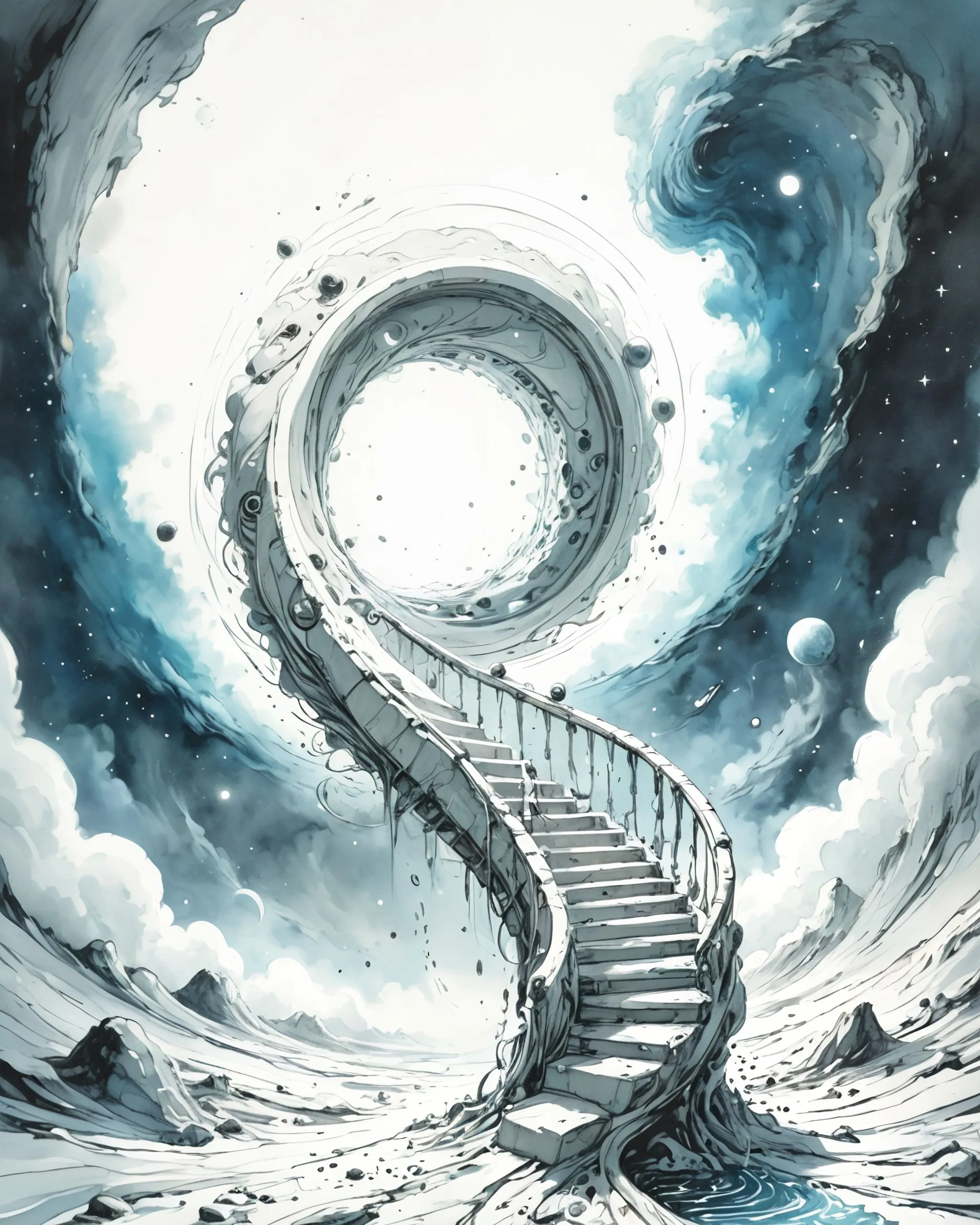 Stairway a black hole space - Free AI Photo Generator - starryai