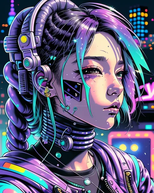 Cyberpunk B-girl, 80s vibe, graffiti artist, tagging a wall, urban art, decay, futuristic, cyberpunk, realistic, alternative street art, manga, screaming, cinematic, poster style, graphic novel cover