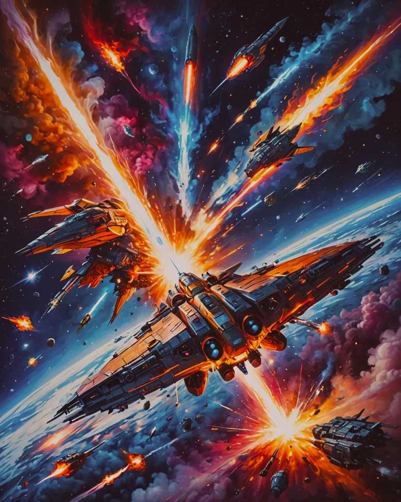 A galactic battle involving that - Free AI Photo Generator - starryai