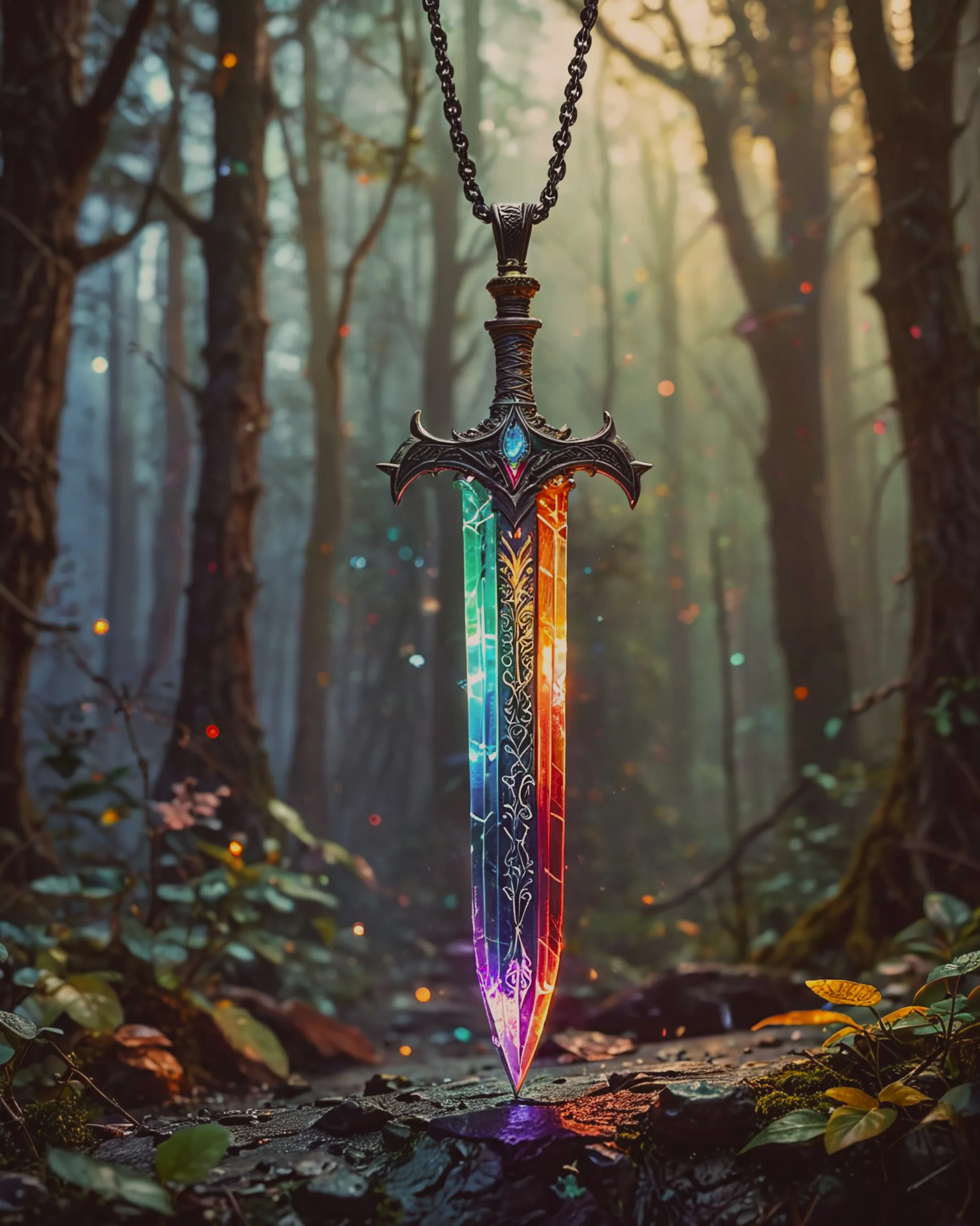 A sword encased glass glowing on - Free AI Photo Generator - starryai
