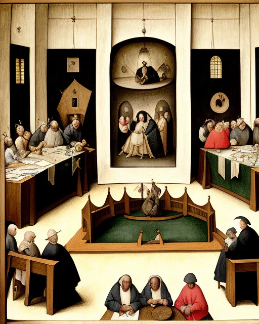 hieronymus bosch court drawing P - Free AI Photo Generator - starryai