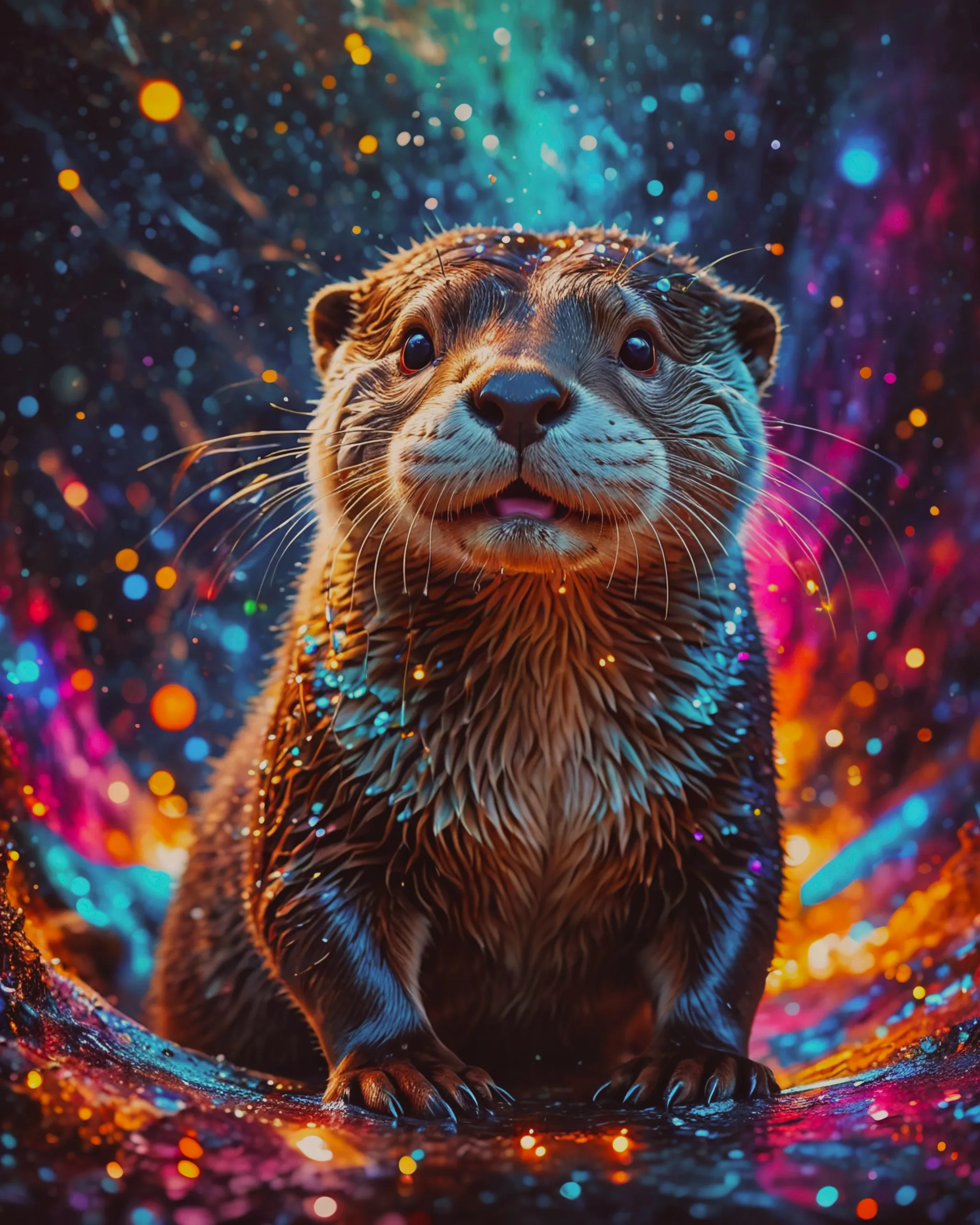 A funny cute otter joyful lots - Free AI Photo Generator - starryai