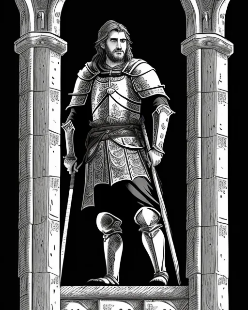 A knight defending his castle, on - Free AI Photo Generator - starryai
