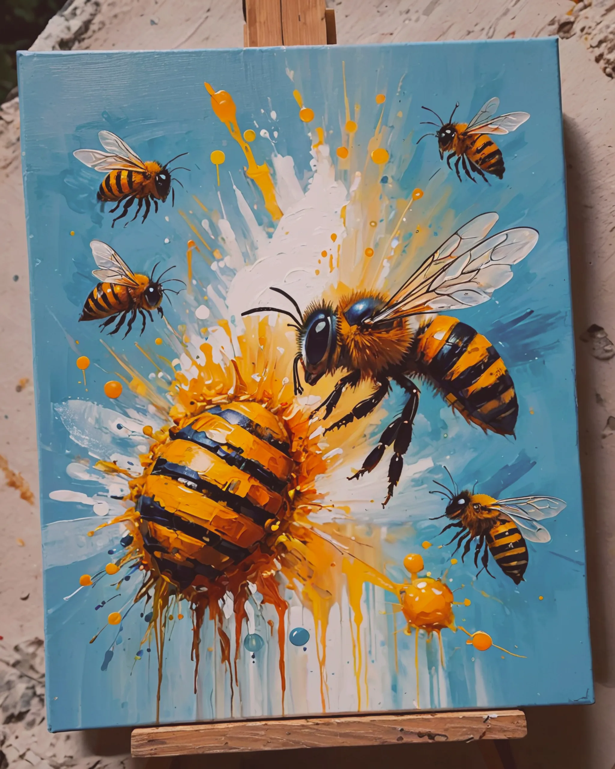 Theo bees are painting 