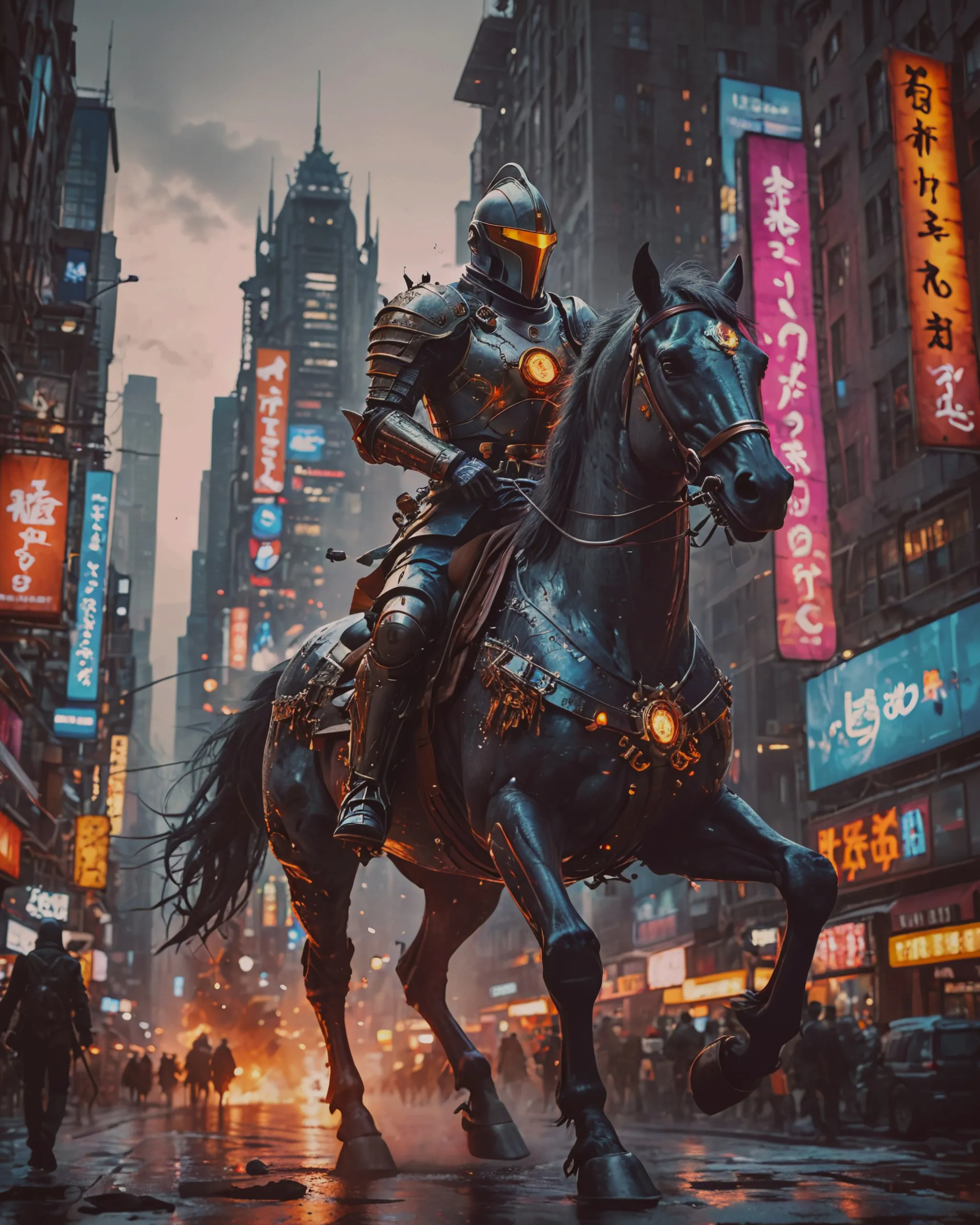 Medieval knight rides a horse - Free AI Photo Generator - starryai