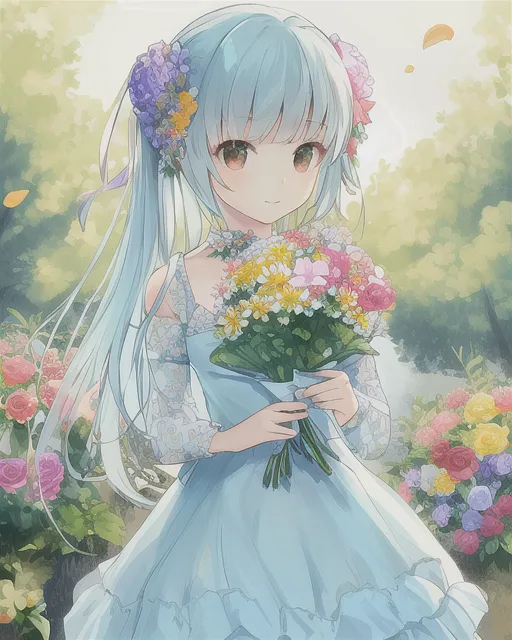 Cute Anime flower girl